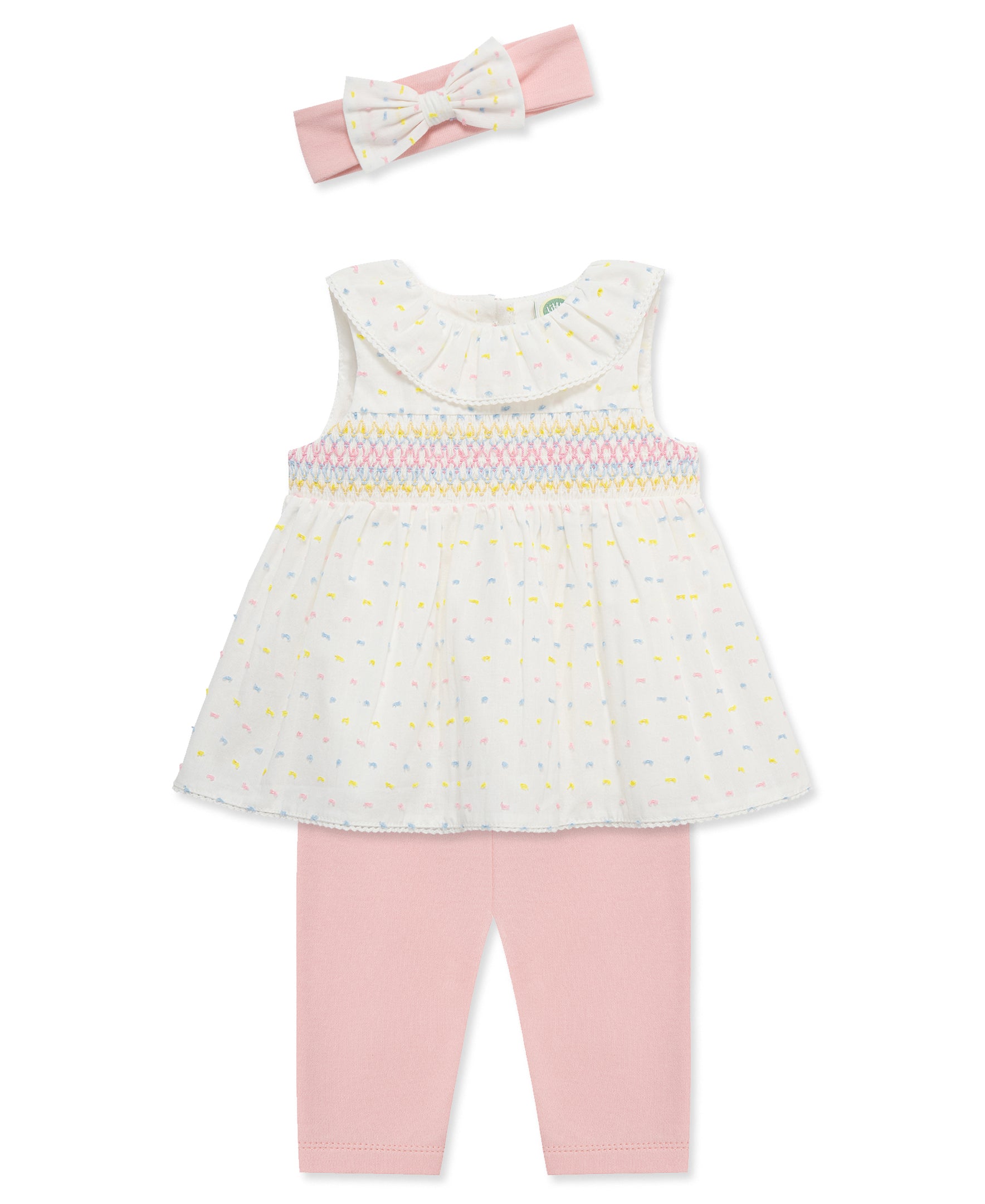 Smocked Dot Woven Tunic & Legging Set (3M-12M)