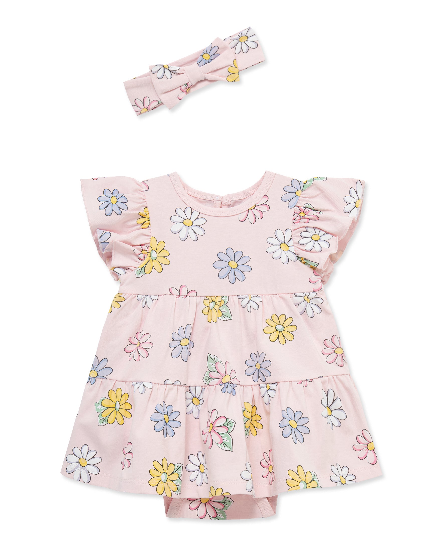 Fun Daisy Bodysuit Dress & Headband