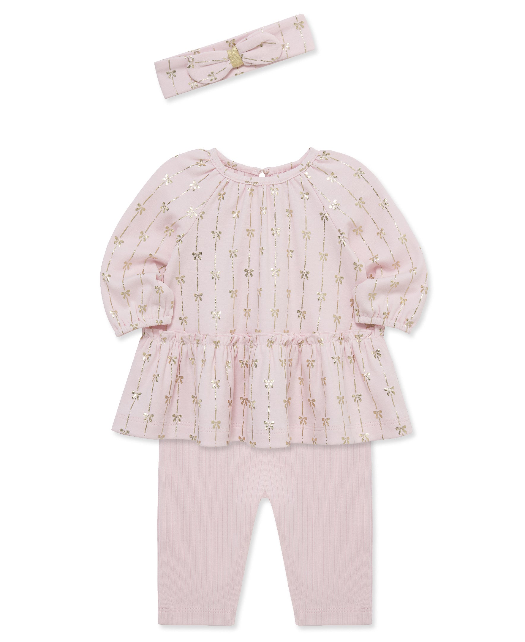 Gold Bows Tunic & Legging Set (3M-12M) - Little Me