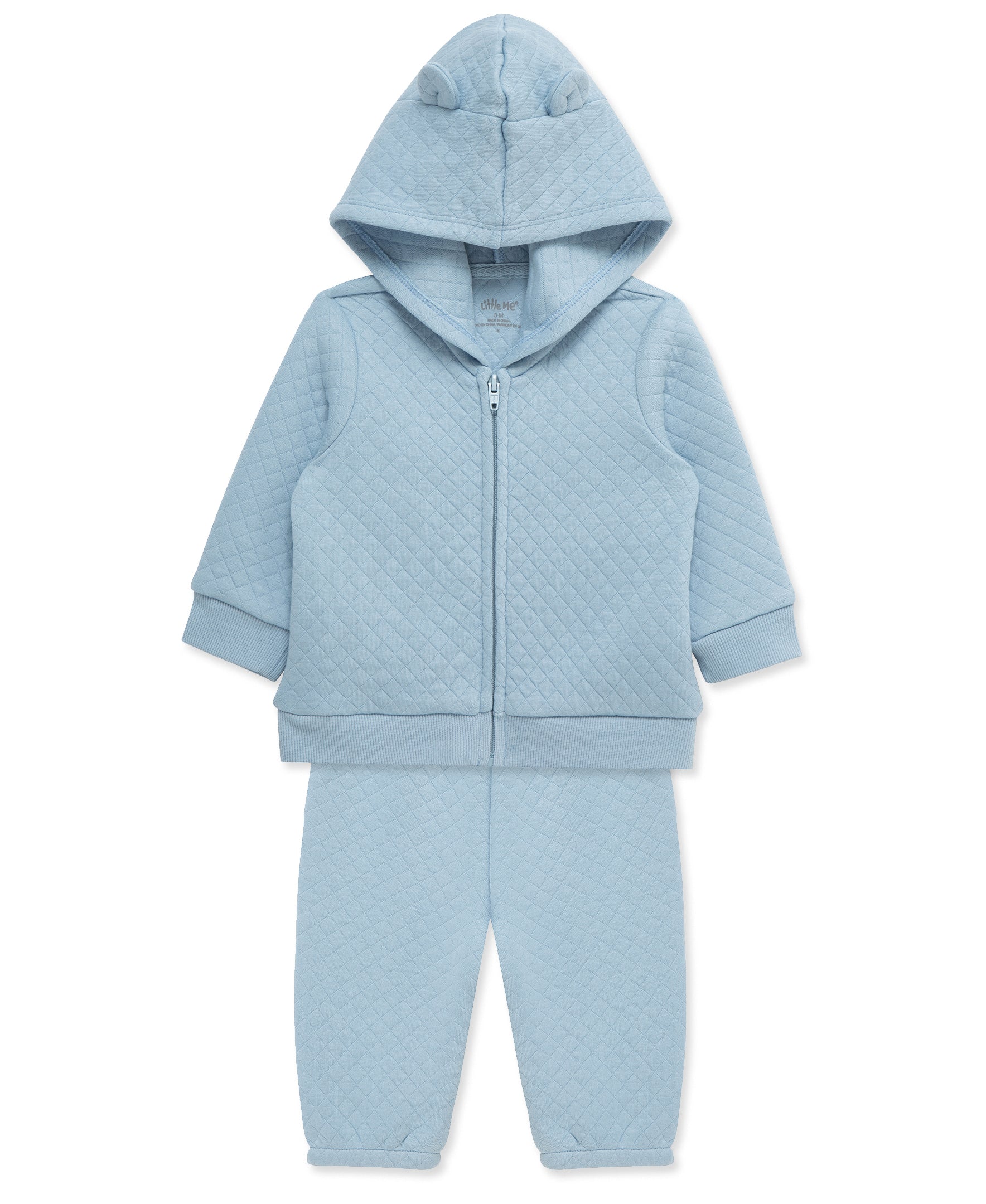 Blue Quilted Hoodie Set - Little Me