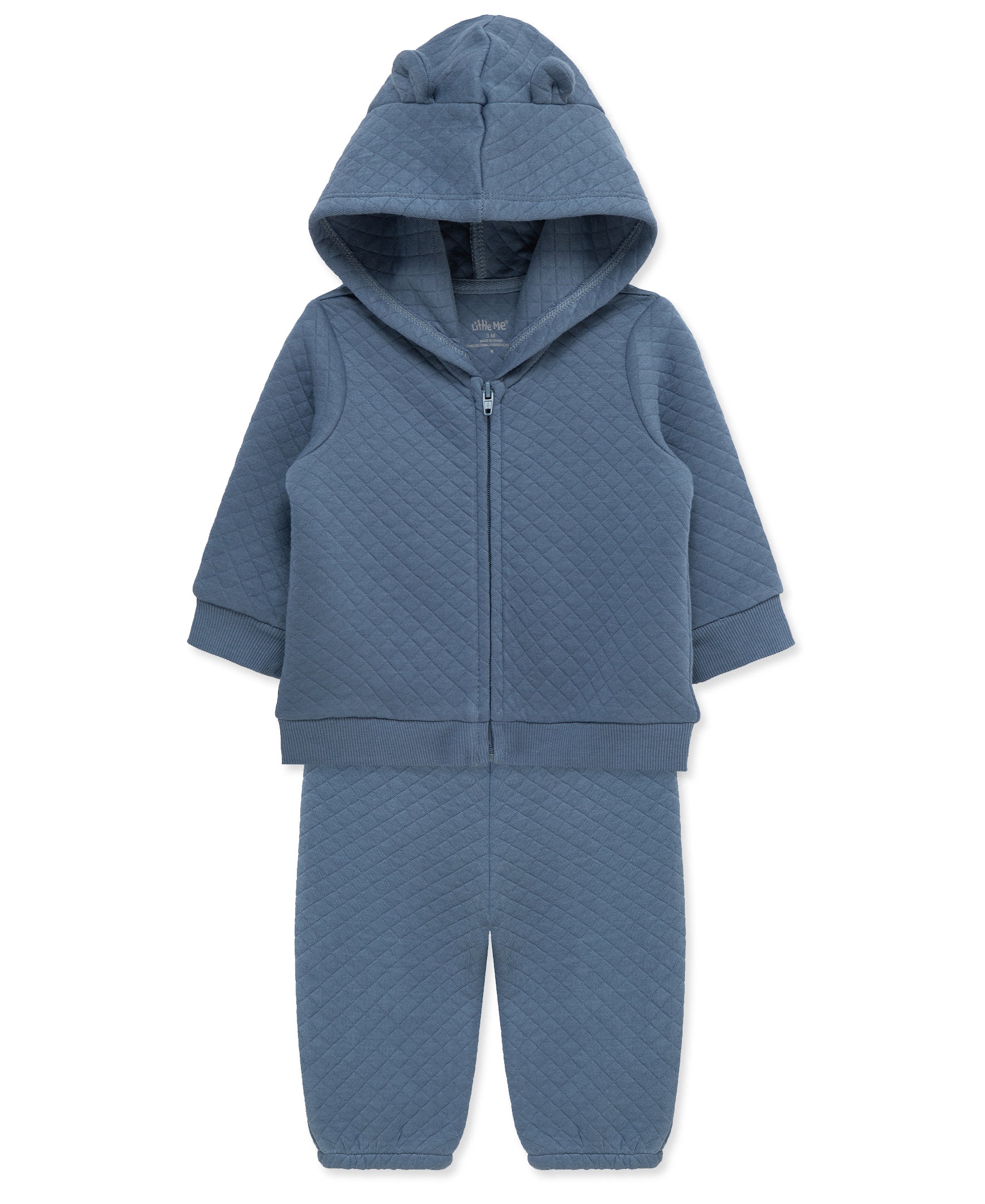 Dark Blue Quilted Hoodie Set - Little Me