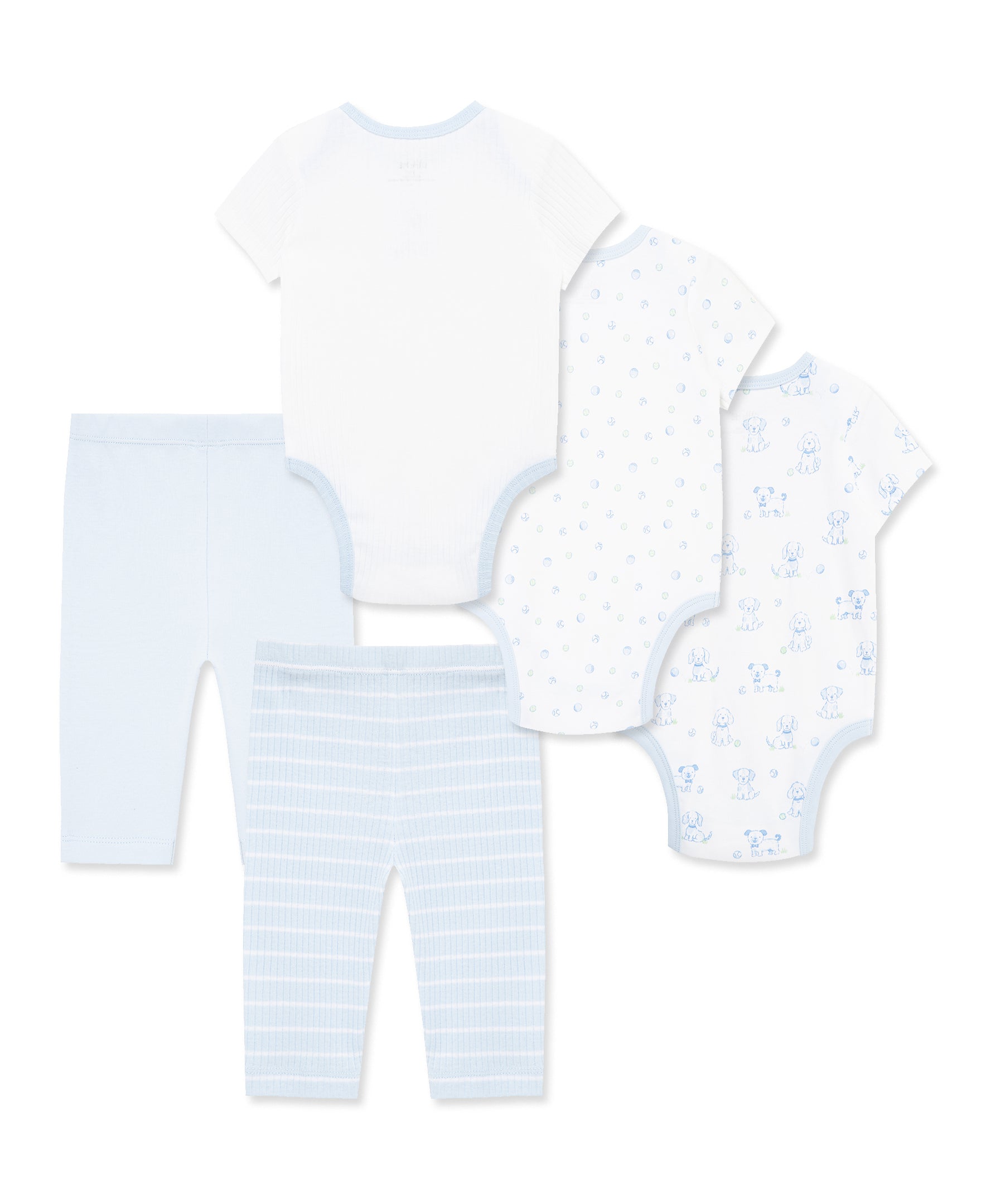 Peppy Puppies 5-Piece Bodysuits & Pants Set - Little Me