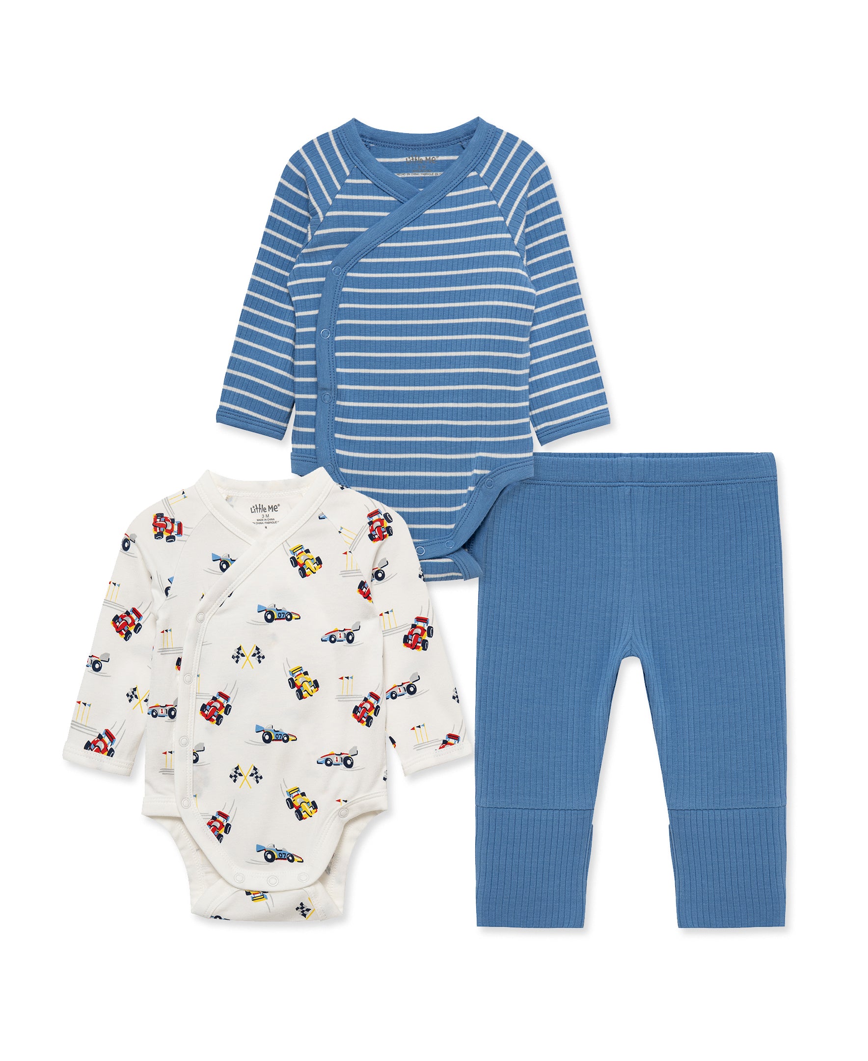 Grand Prix Cars 3-Piece Bodysuit & Pant Set - Little Me