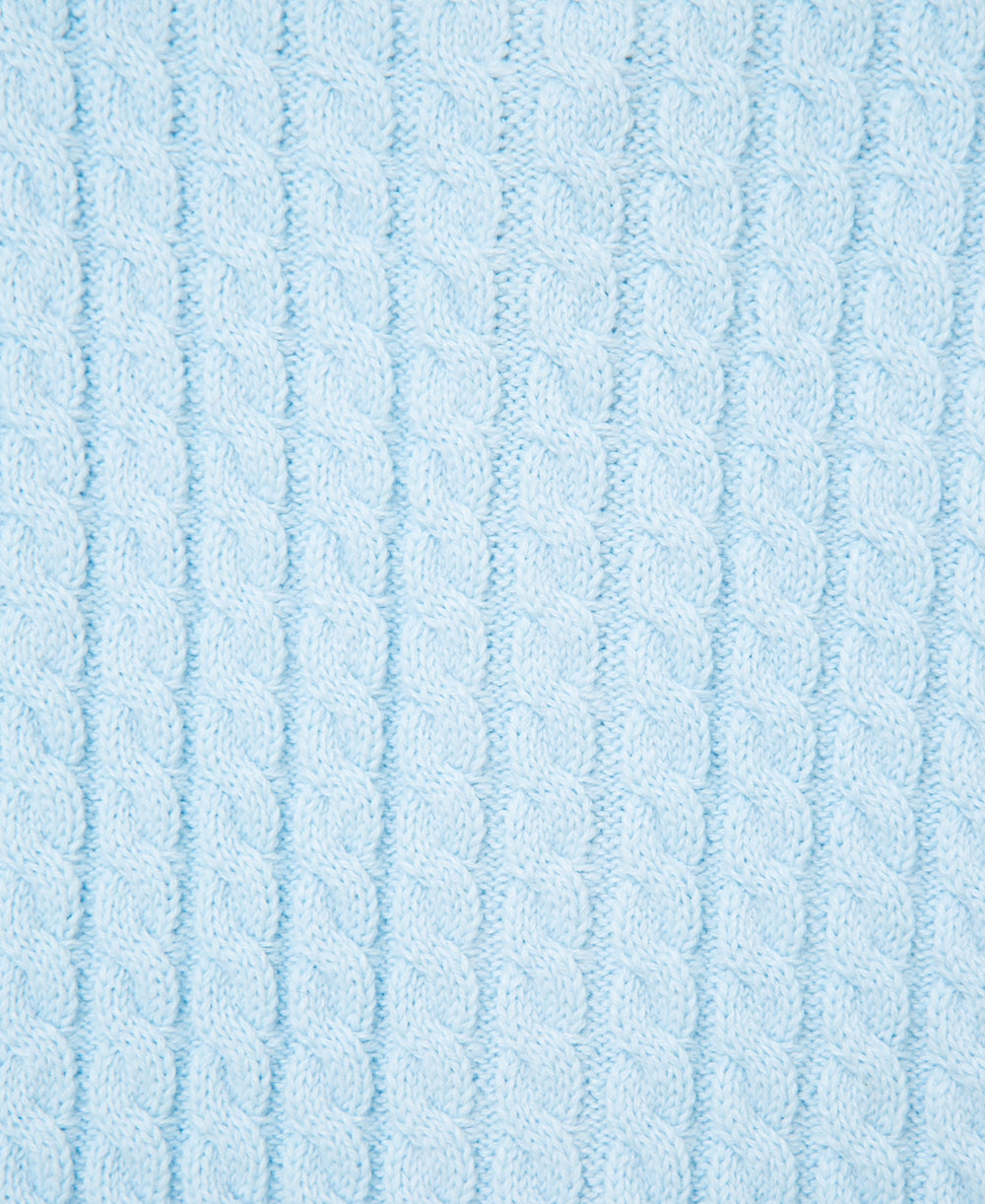 Blue Cable Sweater and Hat - Little Me