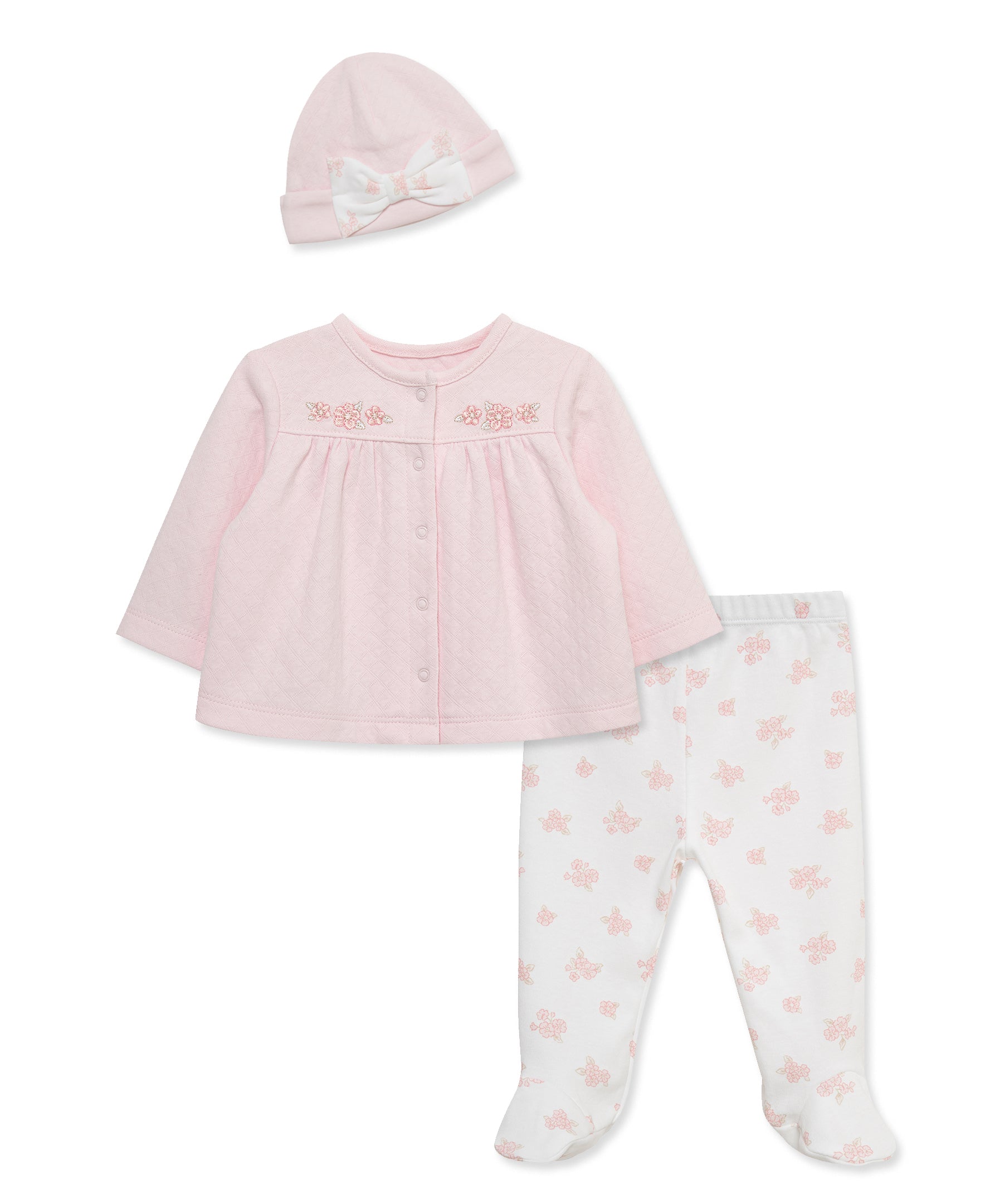 Dainty Bears Cardigan Set & Hat - Little Me