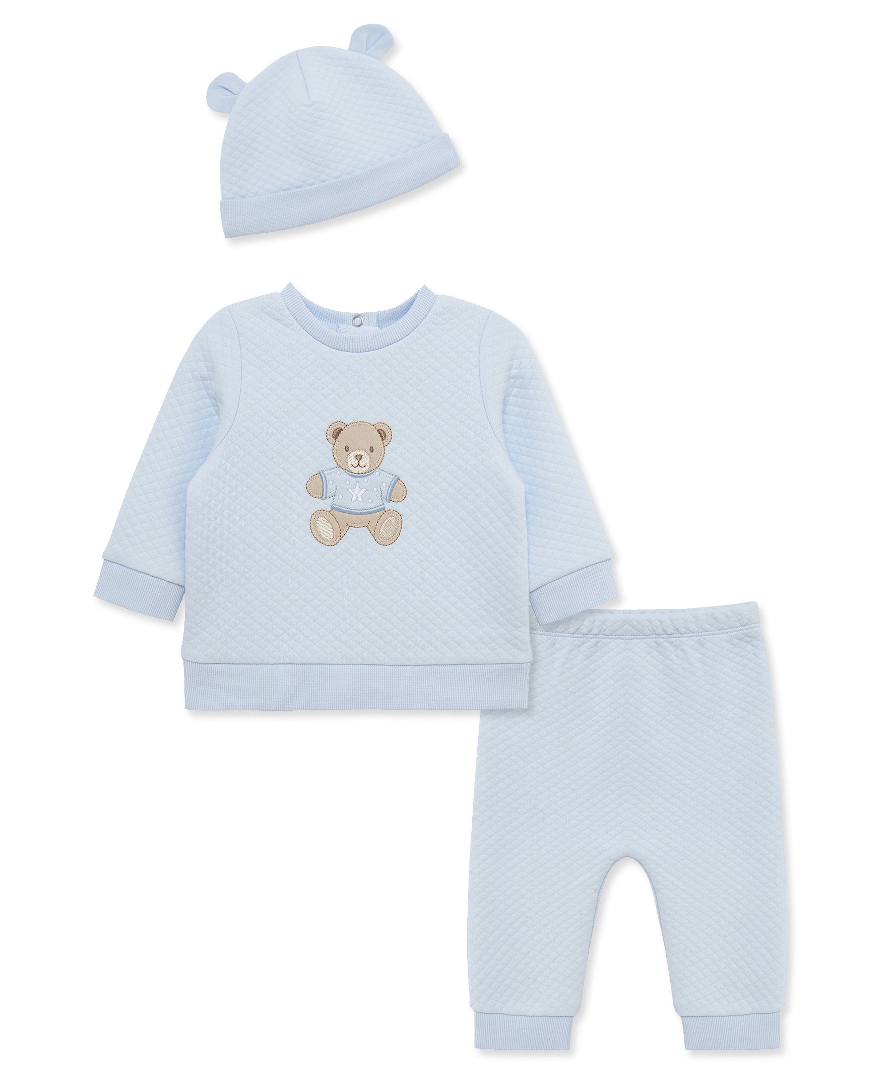 Dashing Bears Quilted Pant Set & Hat - Little Me