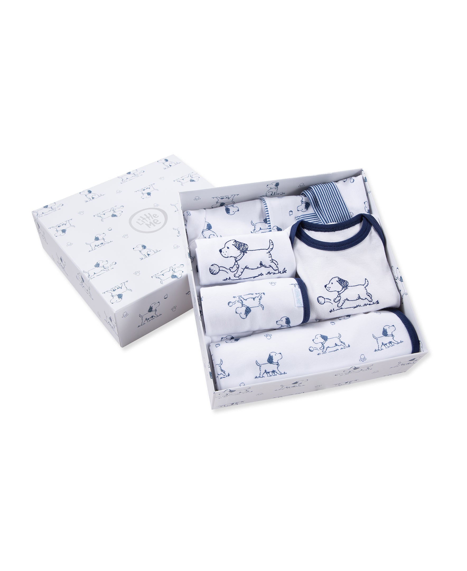 Puppy Toile Printed Gift Box Set - Little Me