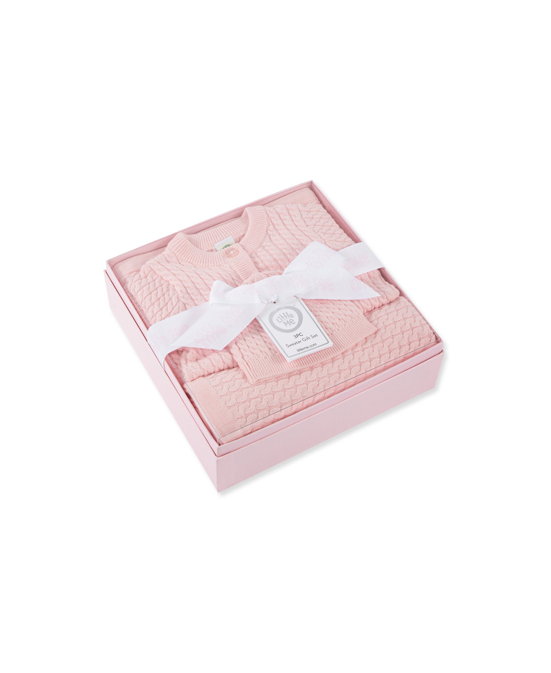 Pink Cable Sweater & Blanket Gift Box - Little Me