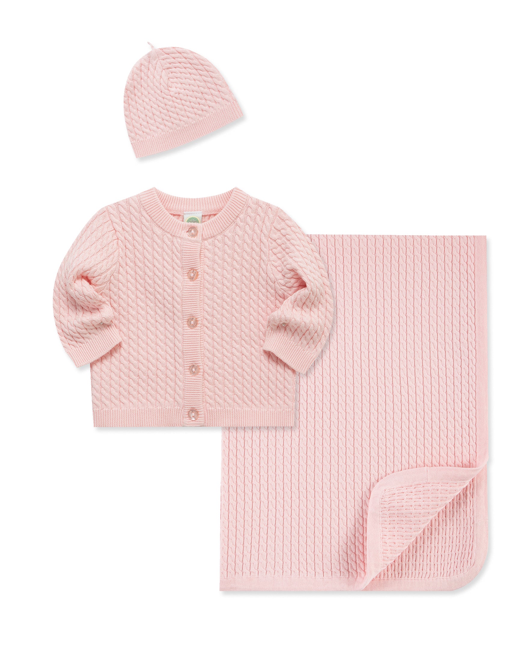 Pink Cable Sweater & Blanket Gift Box - Little Me