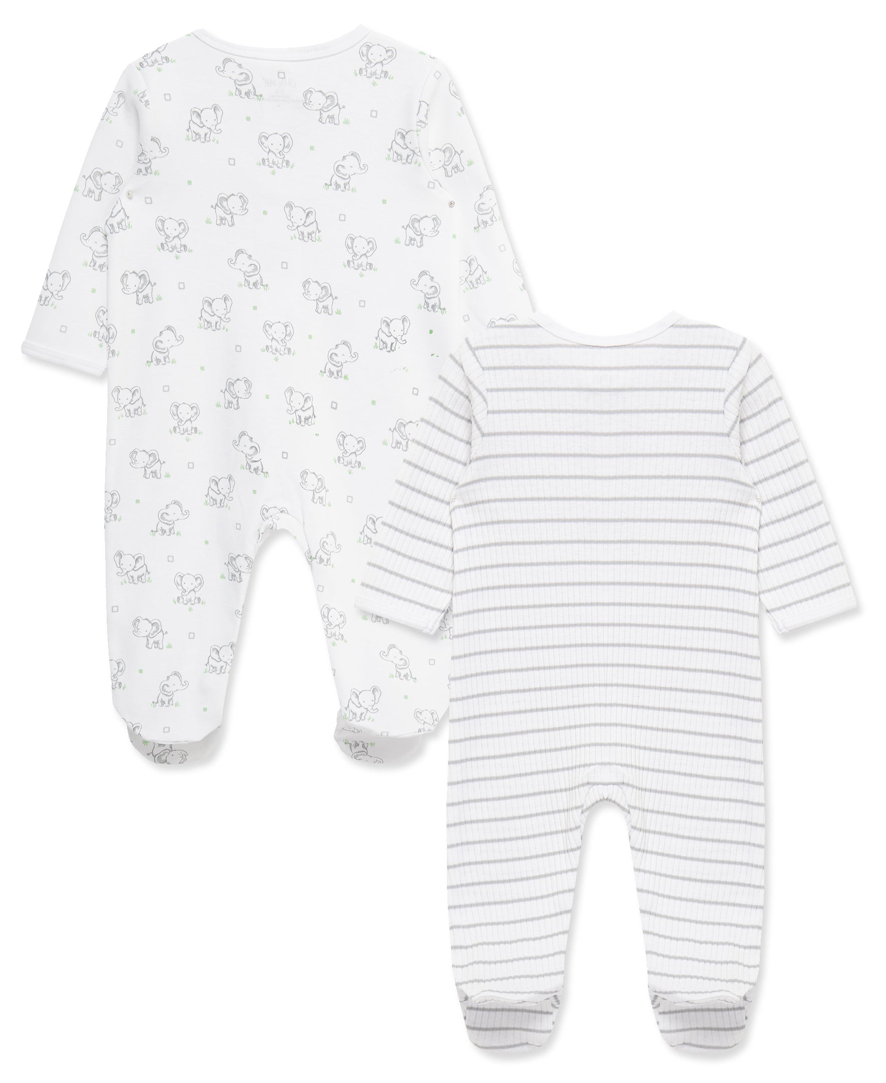 Baby Elephants 2-Way-Zip Footies (2-Pack) - Little Me