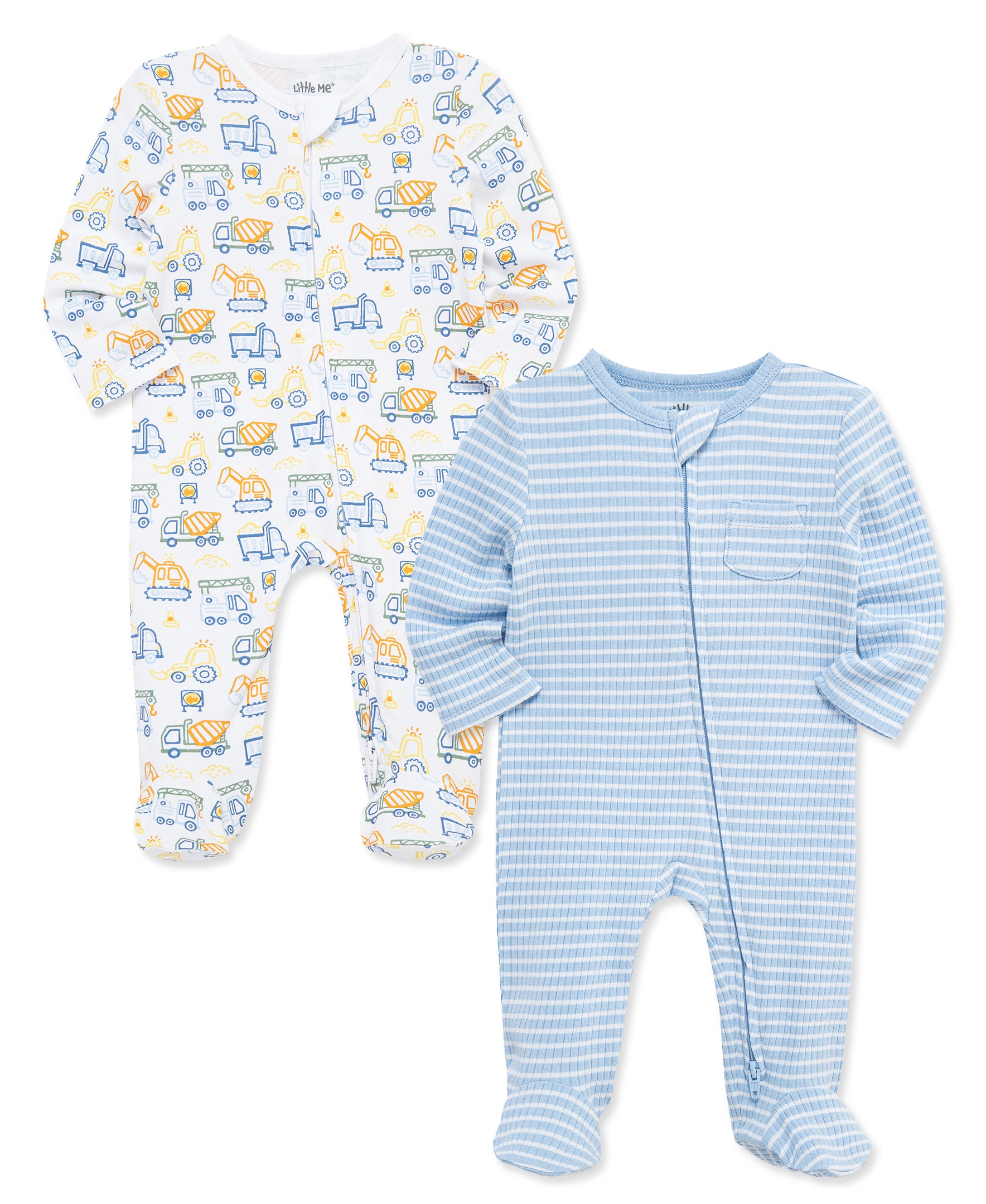 Trucks 2-Way-Zip Footies (2-Pack) - Little Me