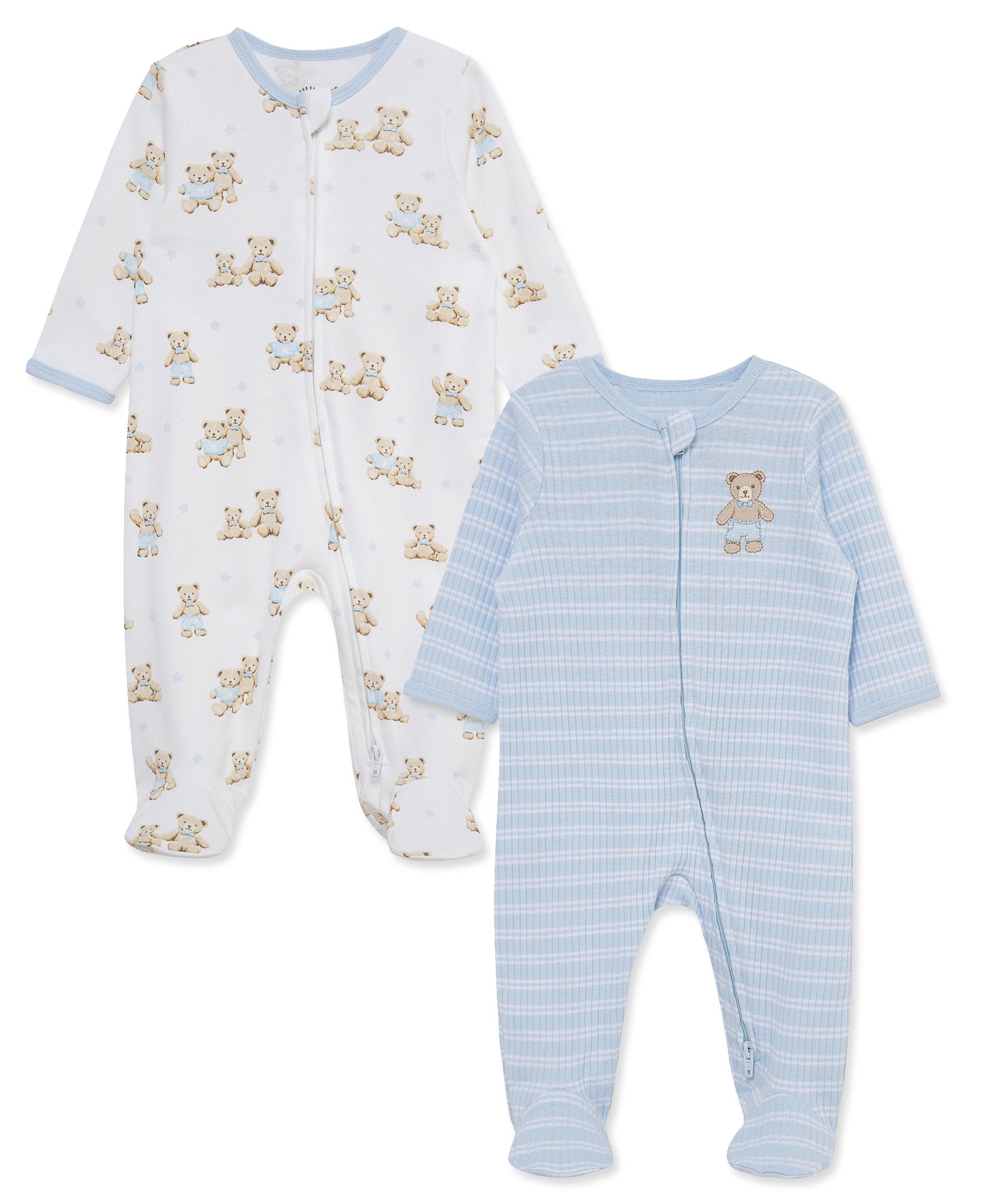 Dashing Bears 2-Way-Zip Footies 2-Pack - Little Me