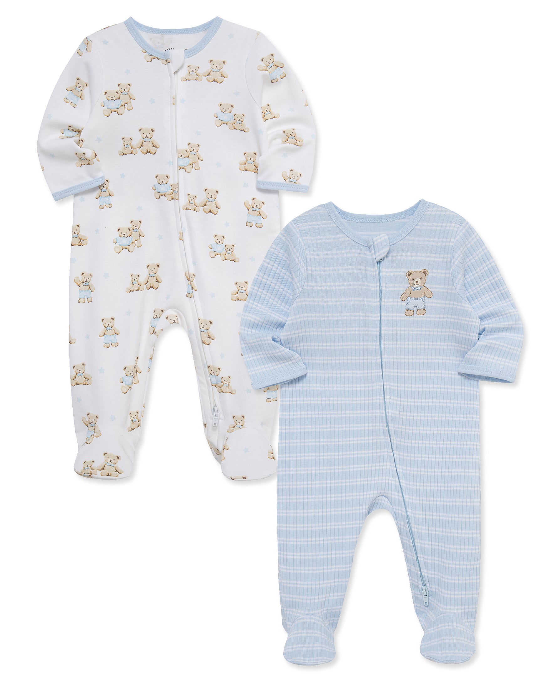 Dashing Bears 2-Way-Zip Footies 2-Pack - Little Me