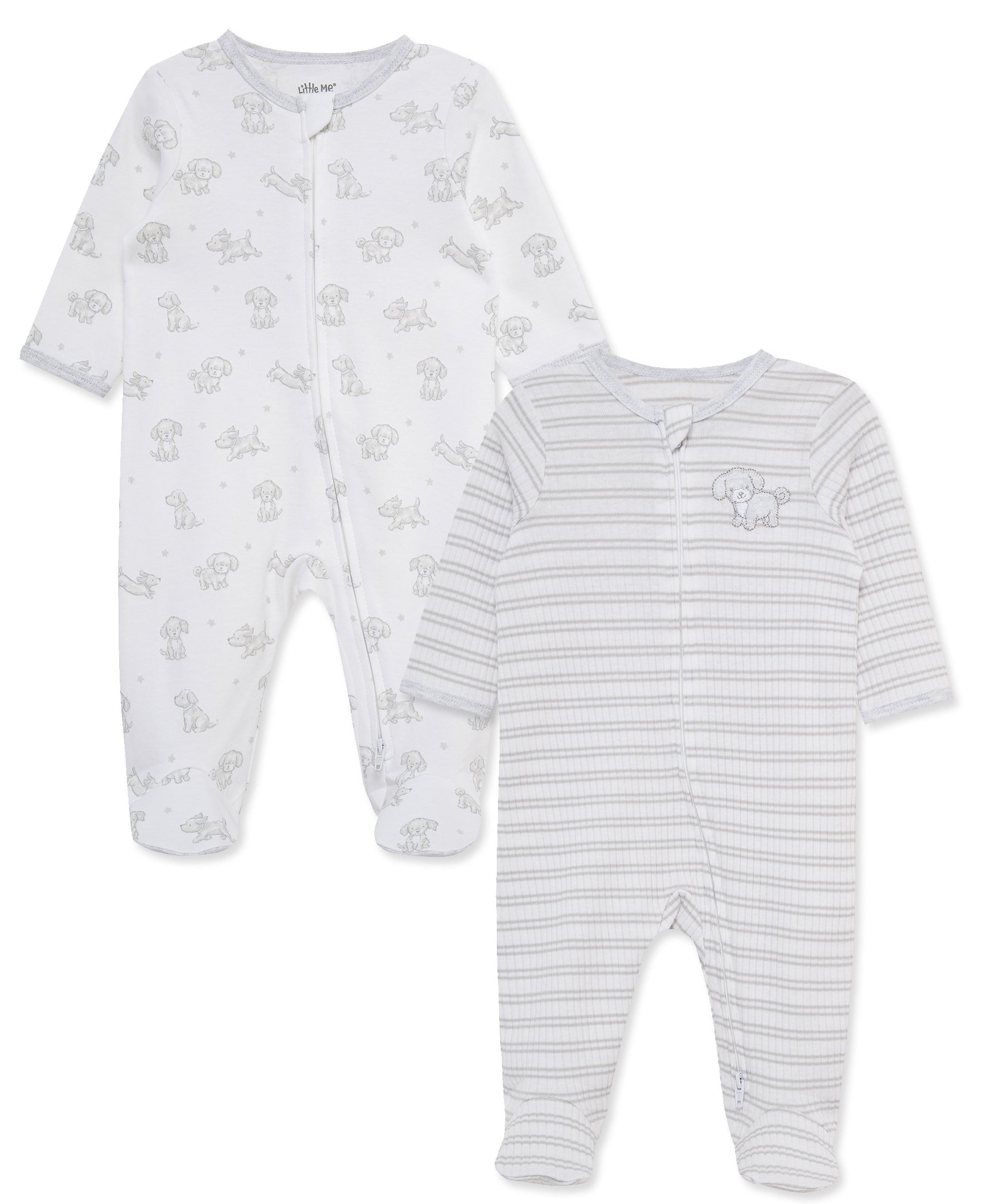 Cuddly Puppies 2-Way-Zip Footies (2-Pack) - Little Me