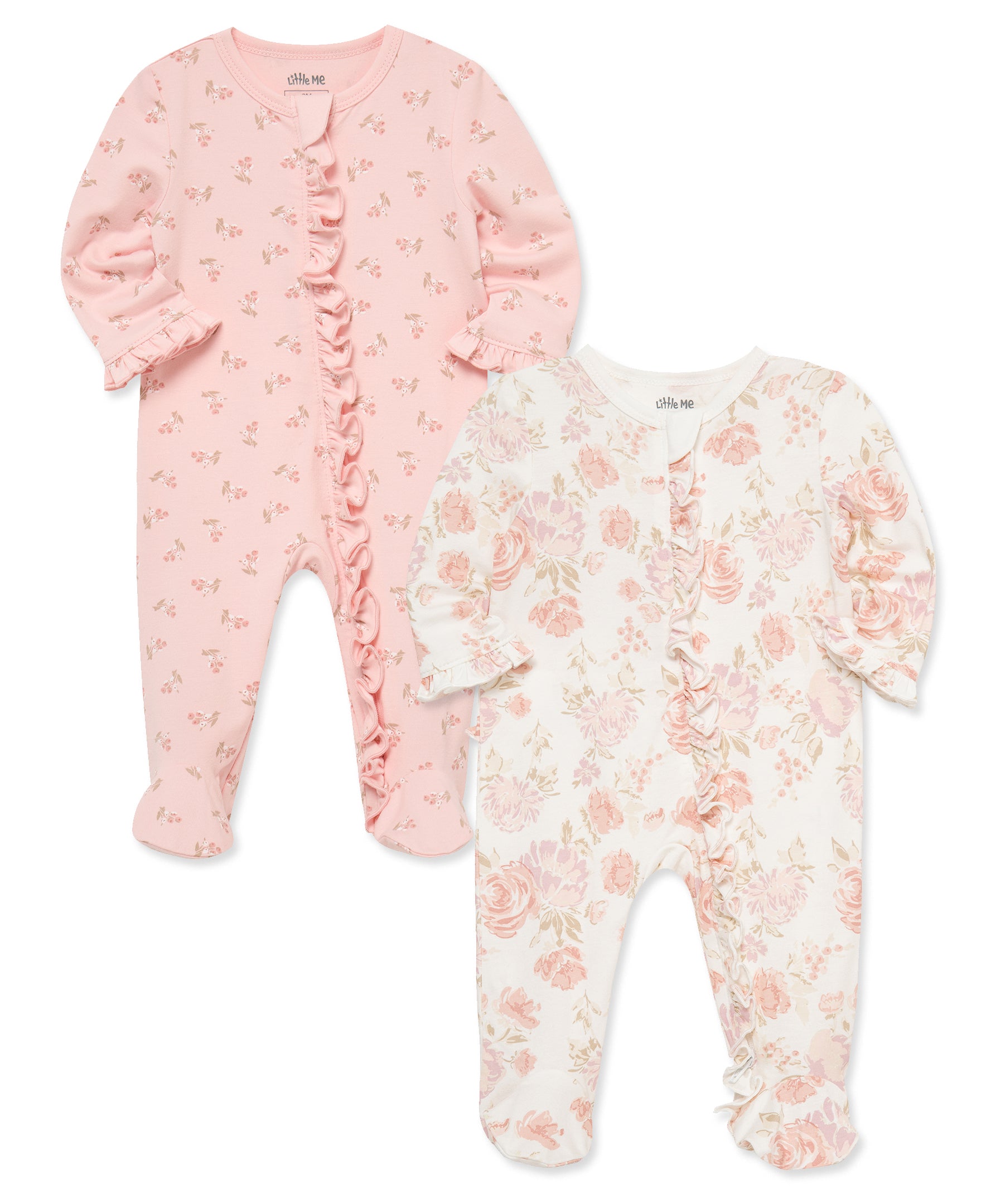 Fabulous Floral 2-Way-Zip Footies 2-Pack - Little Me