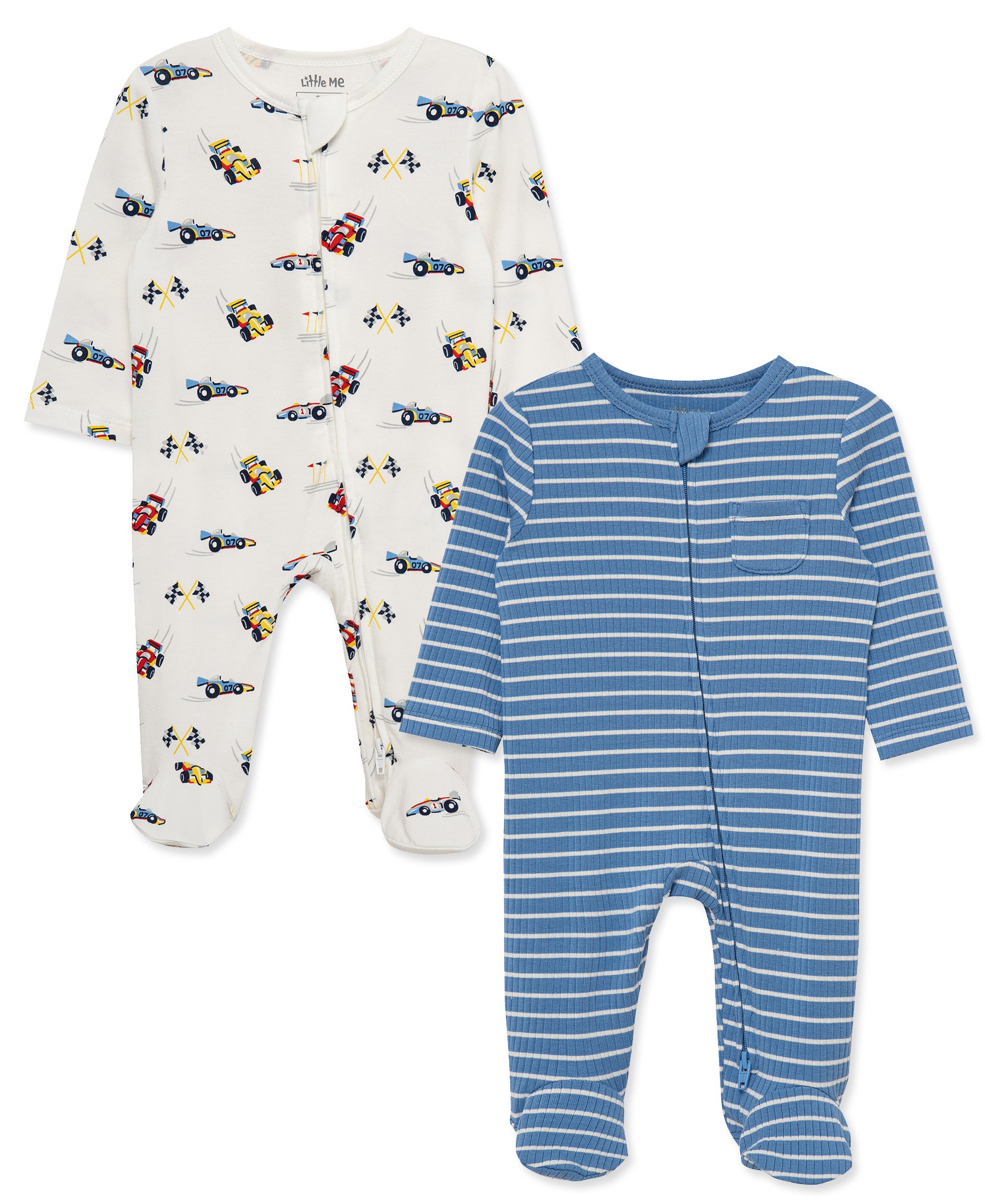 Grand Prix 2-Way-Zip Footies (2-Pack) - Little Me