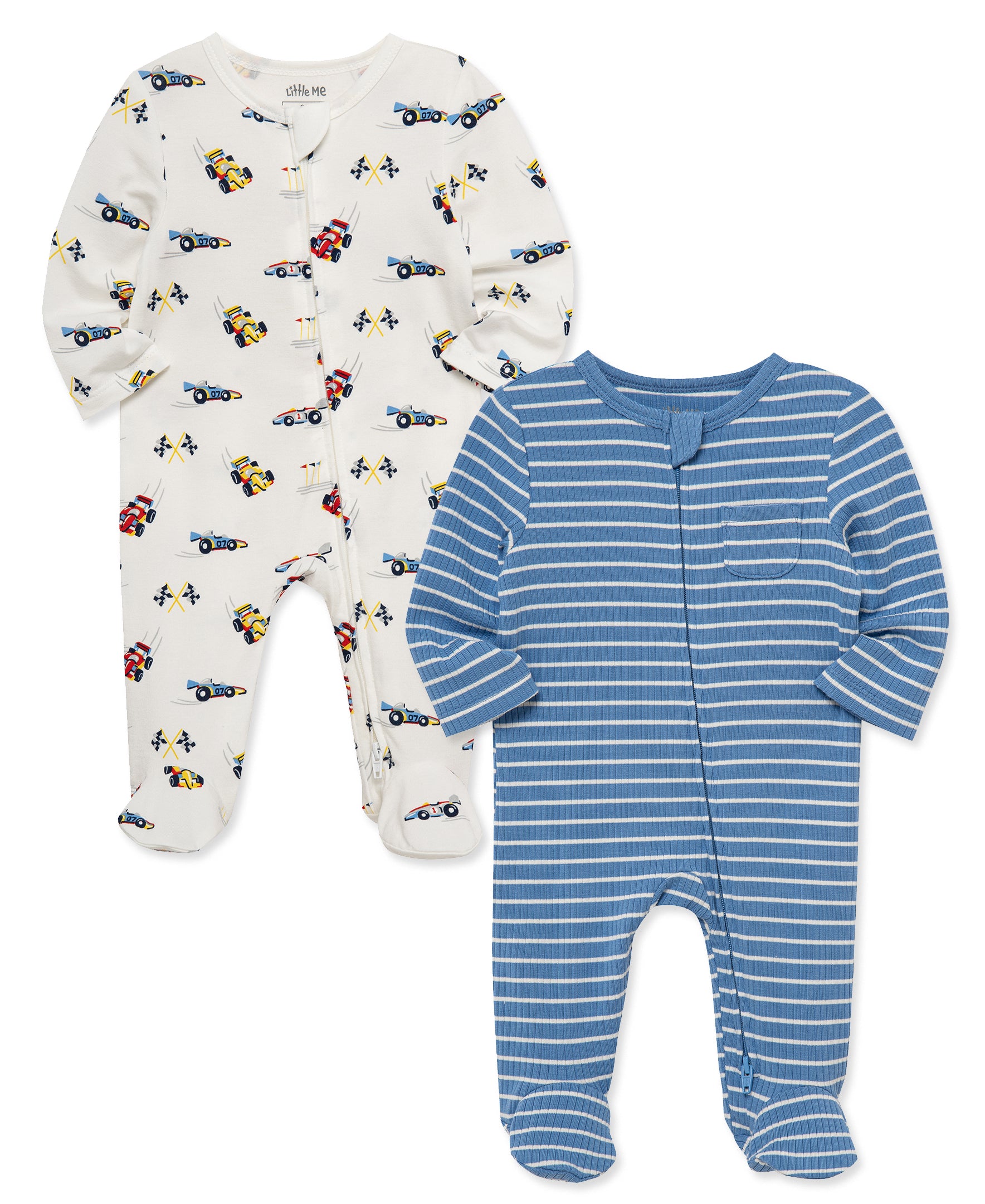 Grand Prix 2-Way-Zip Footies 2-Pack - Little Me