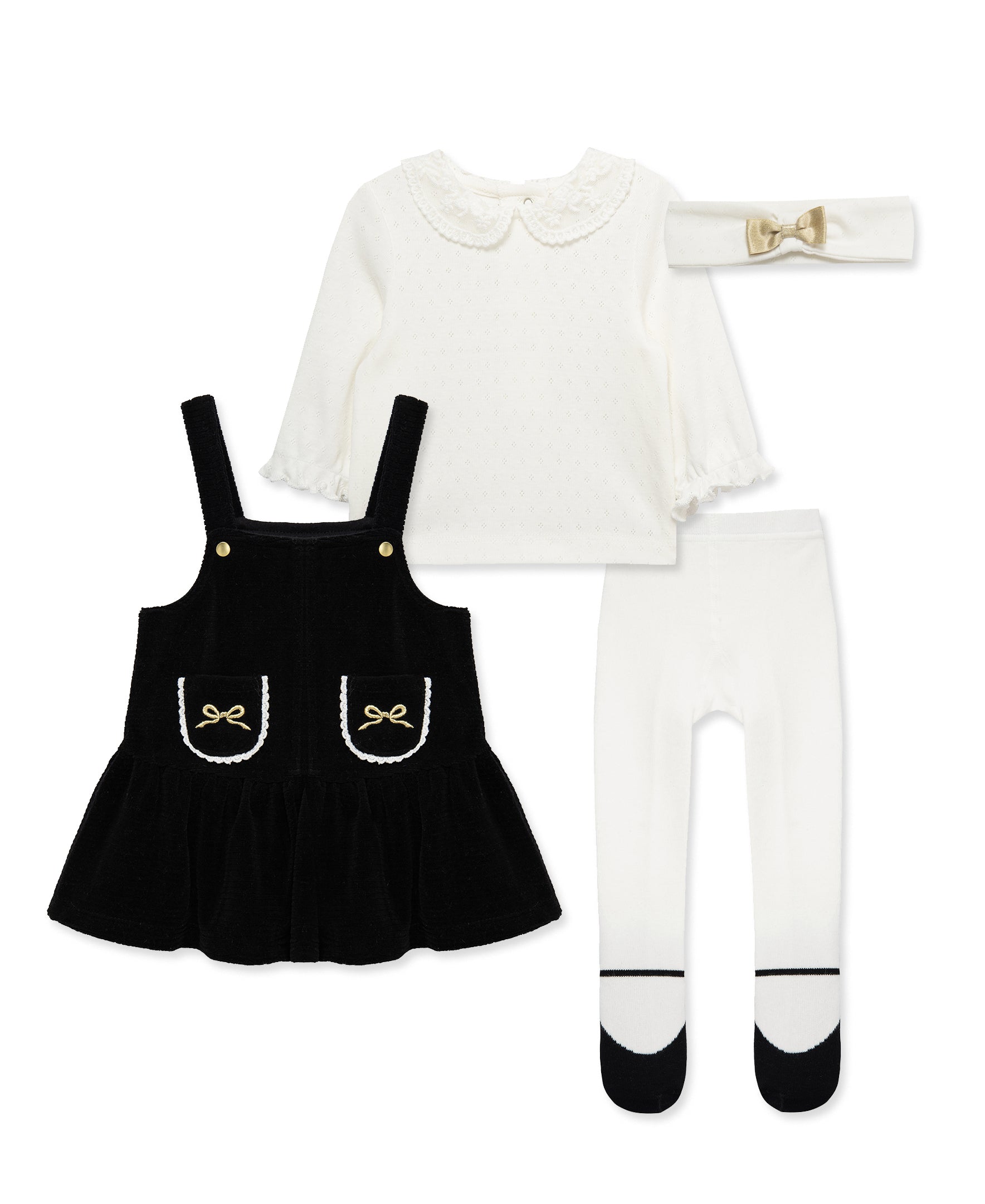 Golden Treasures Bows Jumper Set (3M-9M) - Little Me