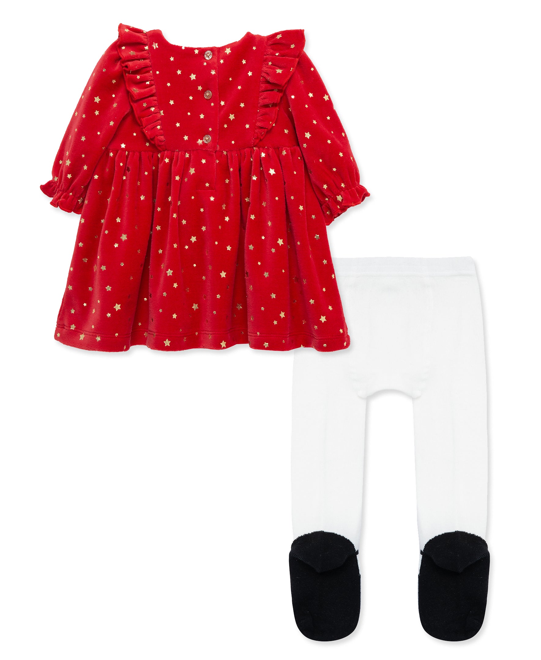 Bows Shiny Red Dress Set (3M-9M)