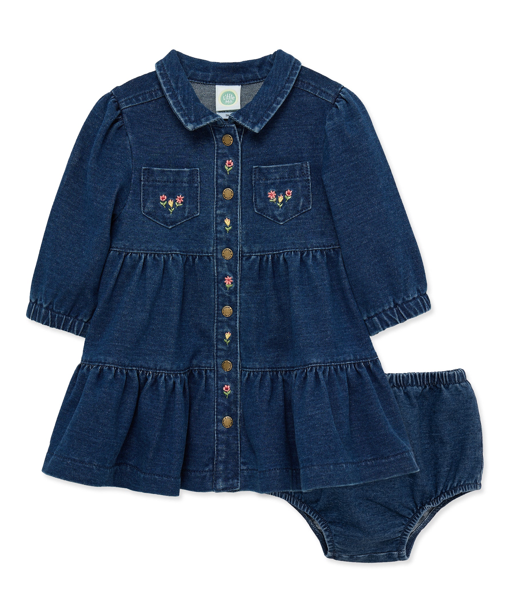 Blossom Blues Dress Set (3M-12M) - Little Me