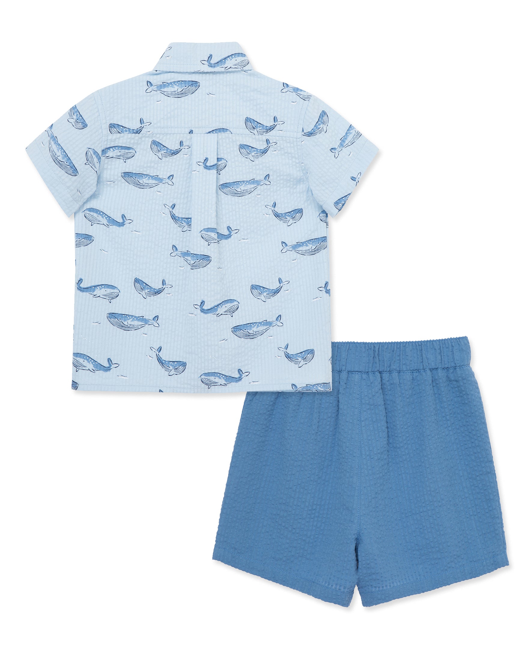 Whale Woven Short Set (12M-24M) - Little Me