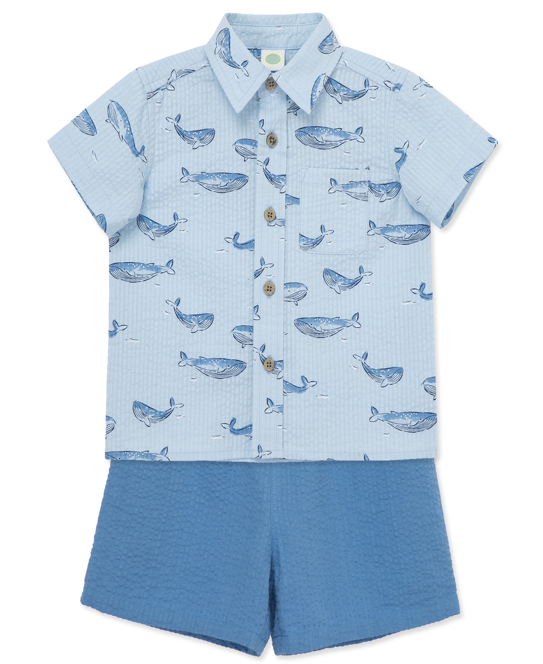 Whale Woven Short Set (12M-24M) - Little Me