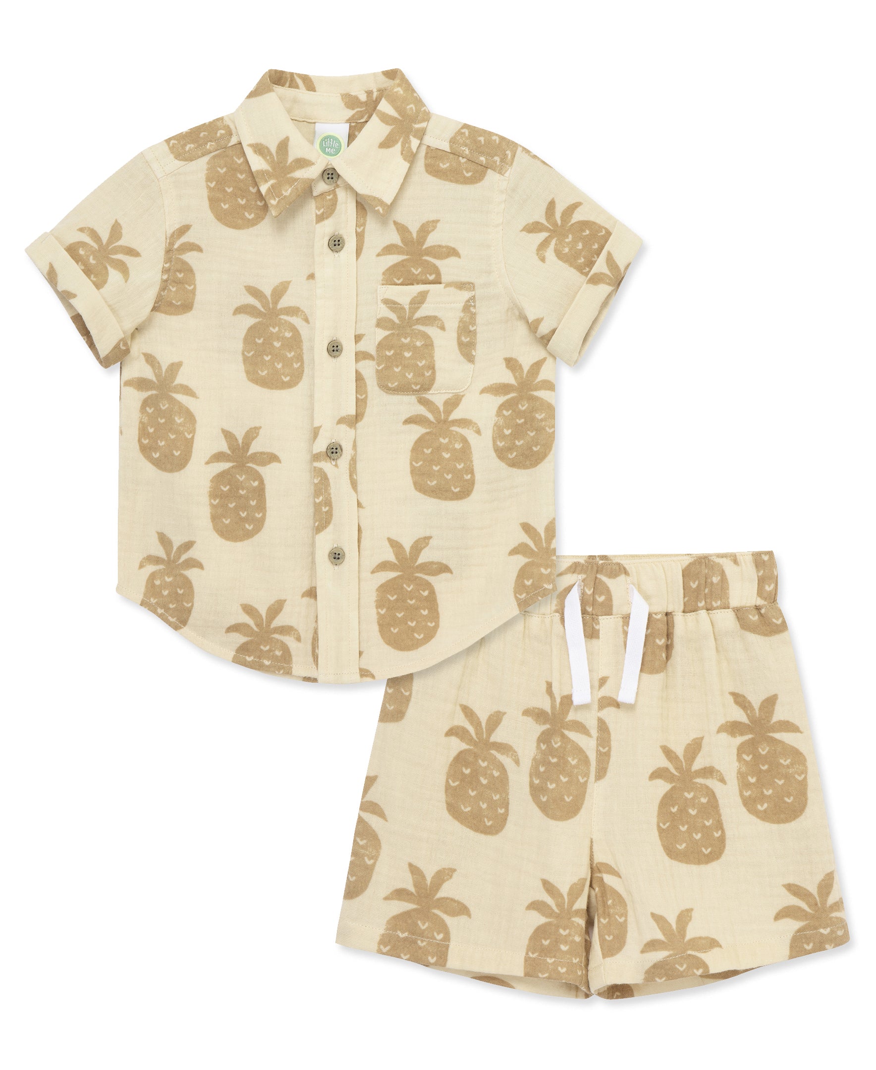 Pineapple Woven Short Set (12M-24M) - Little Me
