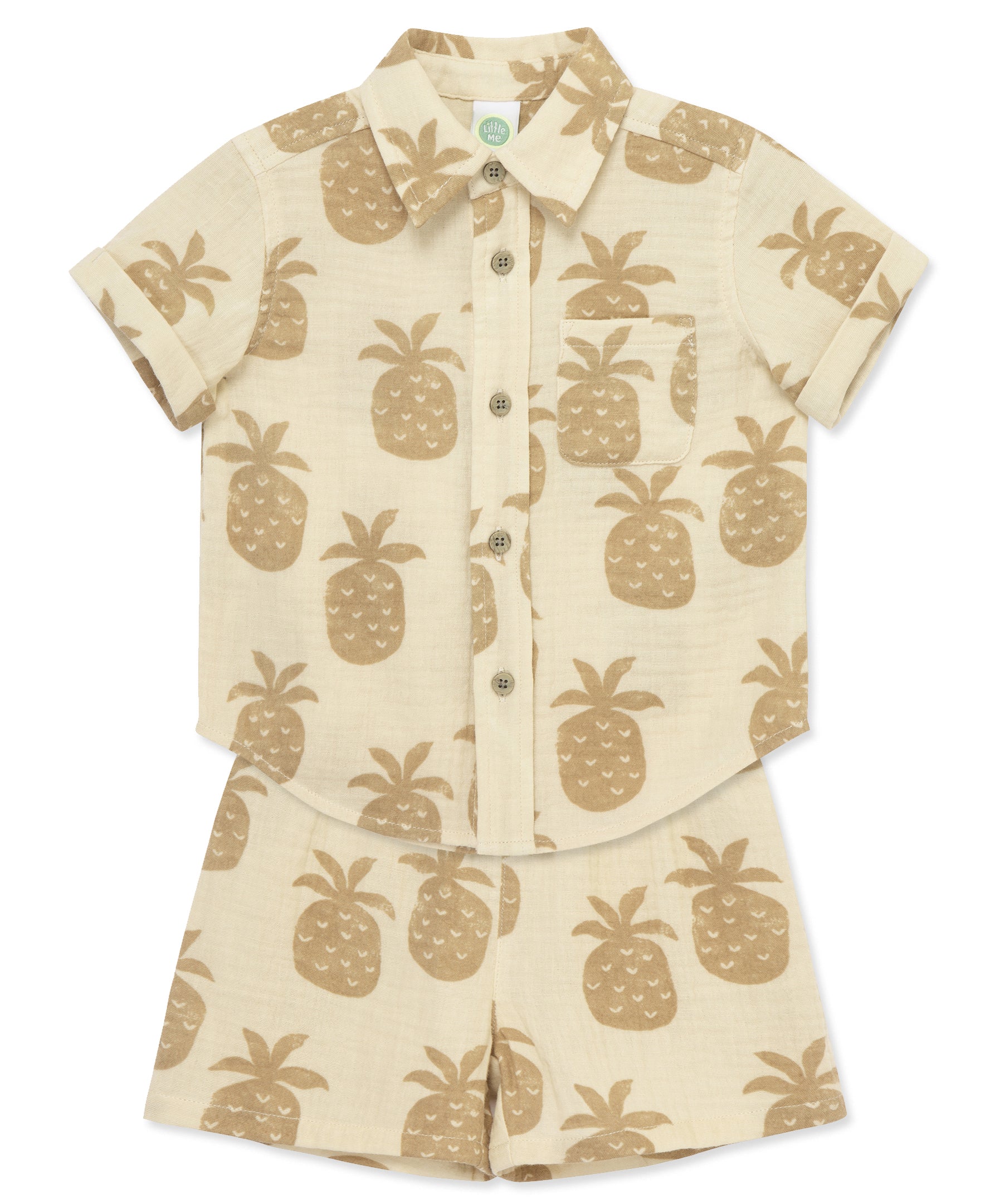 Pineapple Woven Short Set (12M-24M) - Little Me