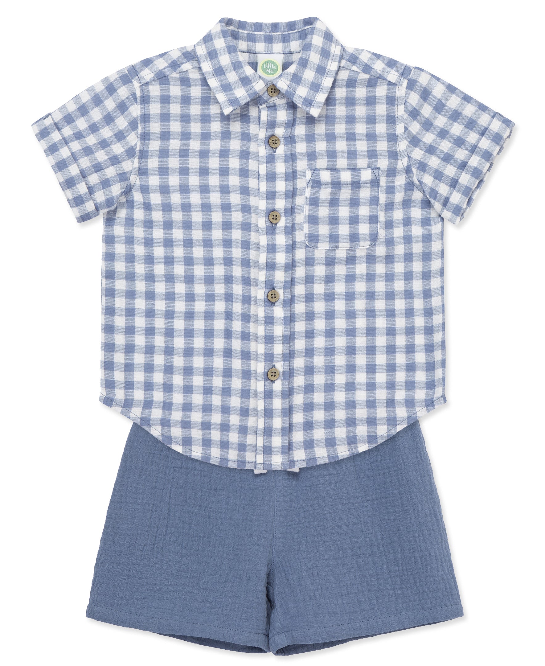 Check Woven Short Set (12M-24M) - Little Me