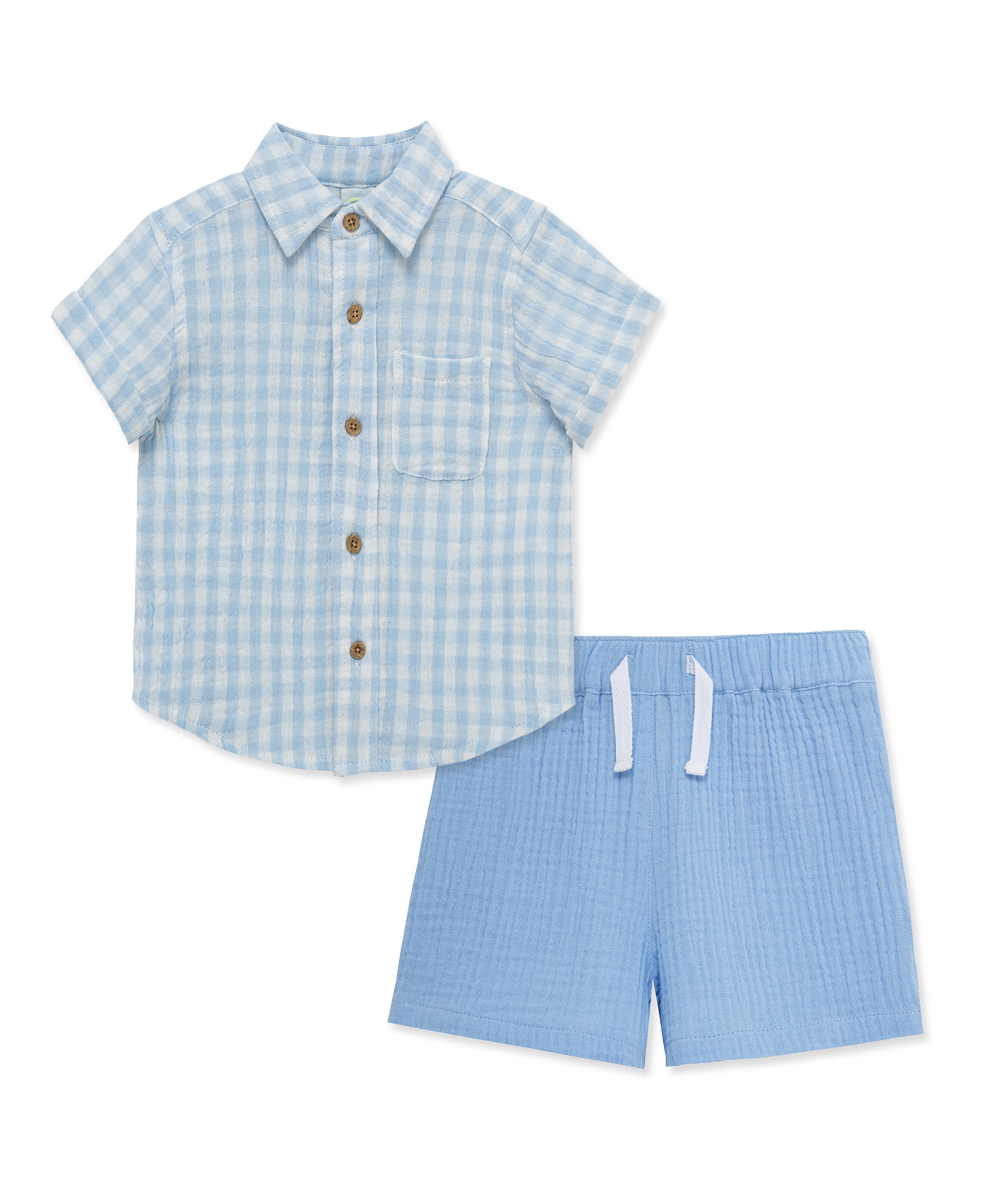 Check Woven Short Set (12M-24M) - Little Me