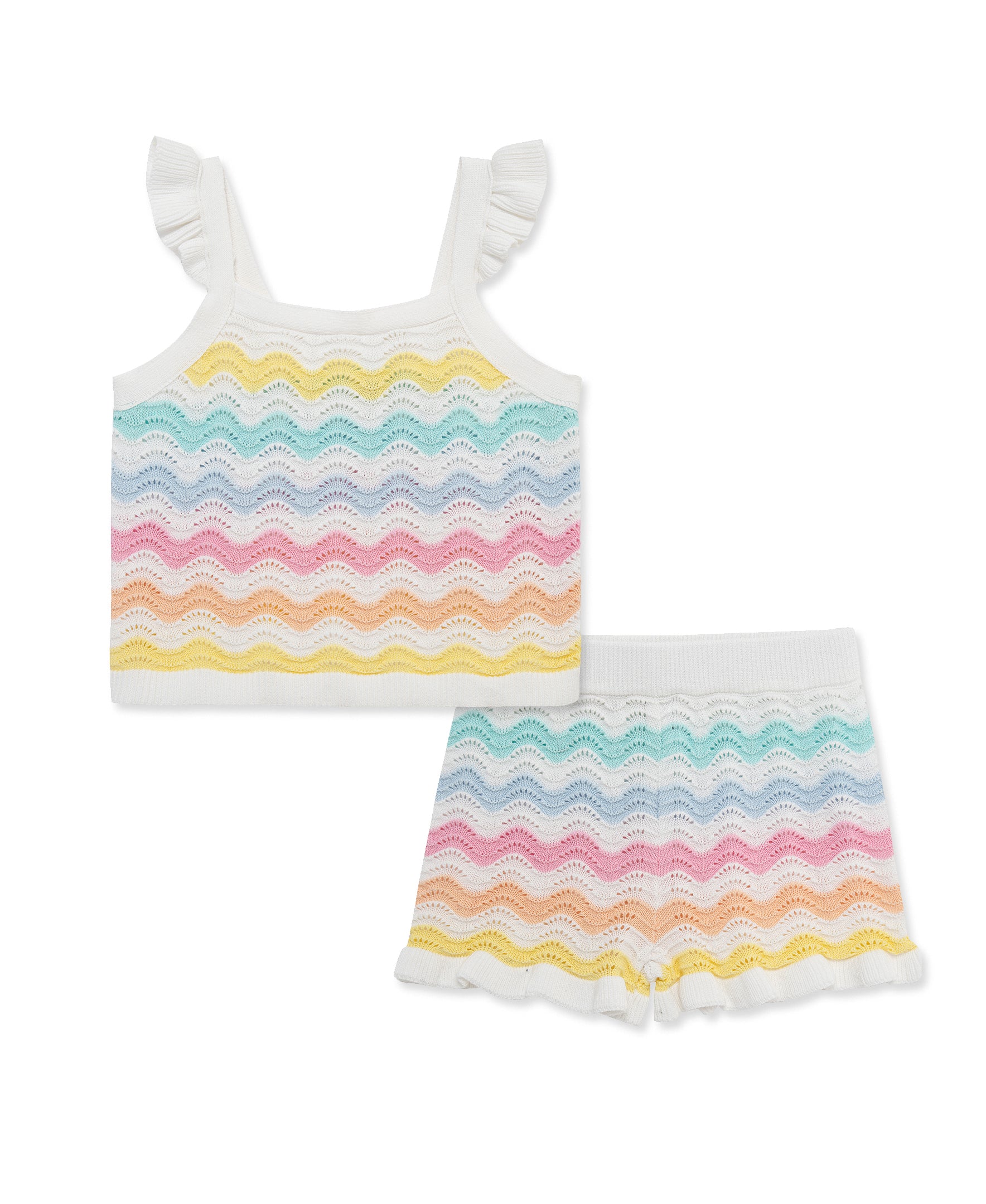 Wavy Pointelle Knit Short Set (2T-4T) - Little Me