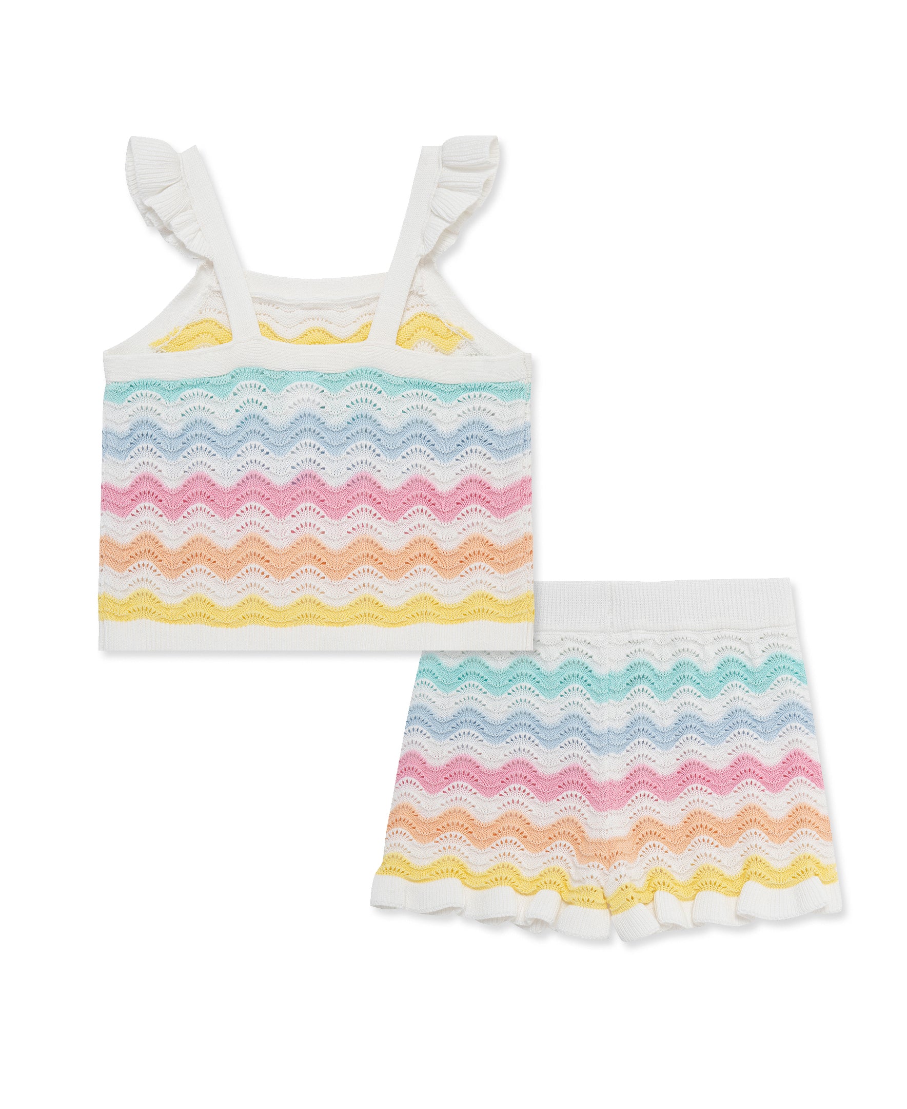 Wavy Pointelle Knit Short Set (2T-4T) - Little Me