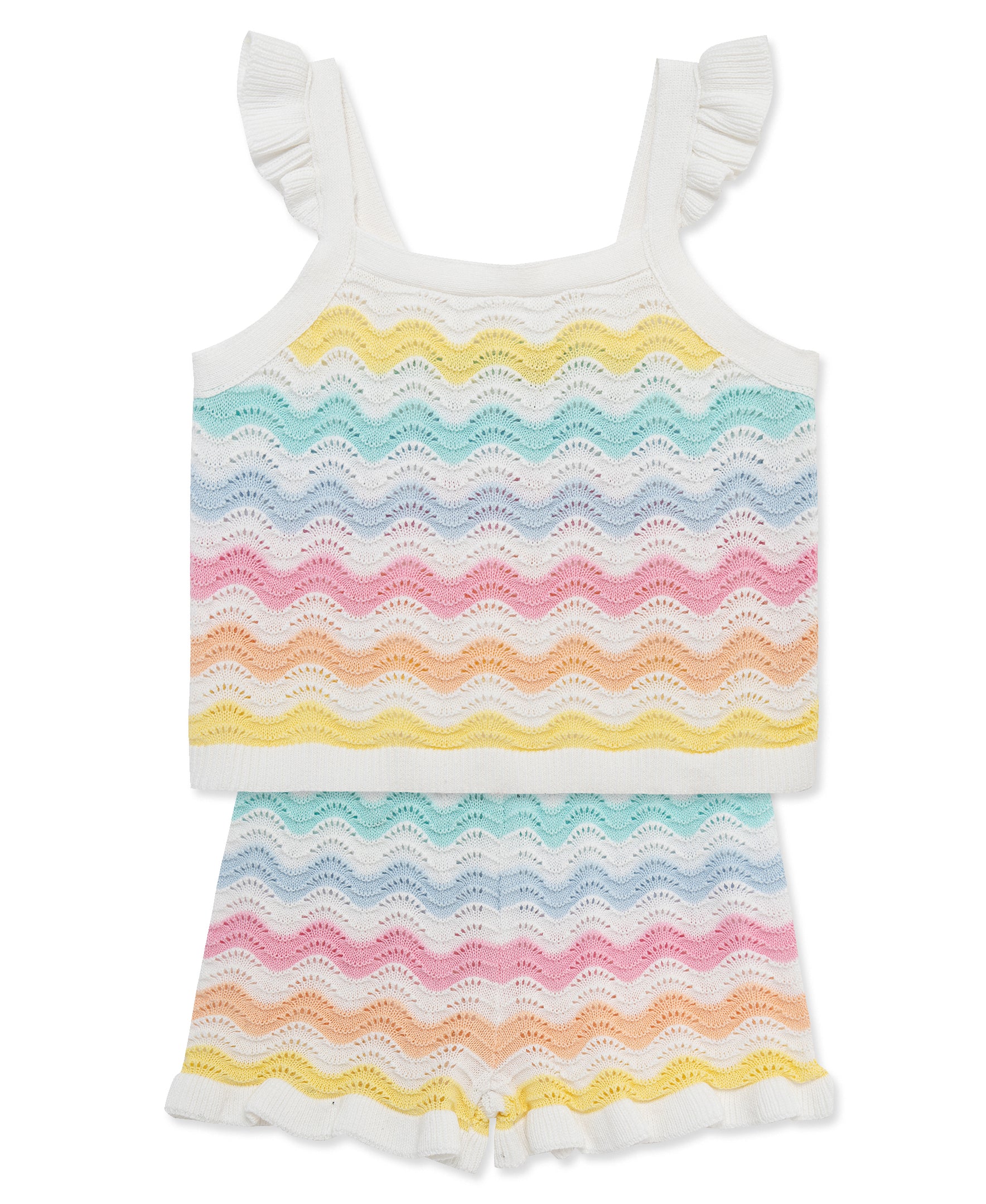 Wavy Pointelle Knit Short Set (2T-4T) - Little Me