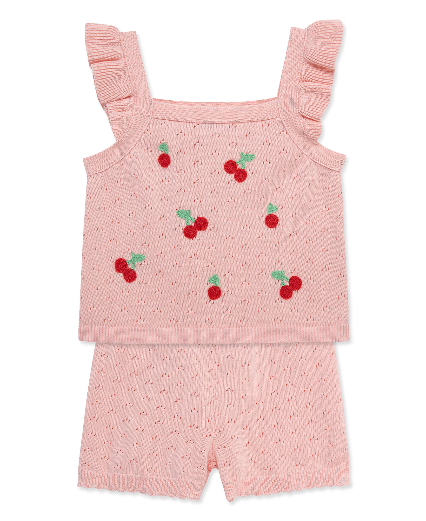 Cherry Pointelle Knit Short Set (12M-24M) - Little Me