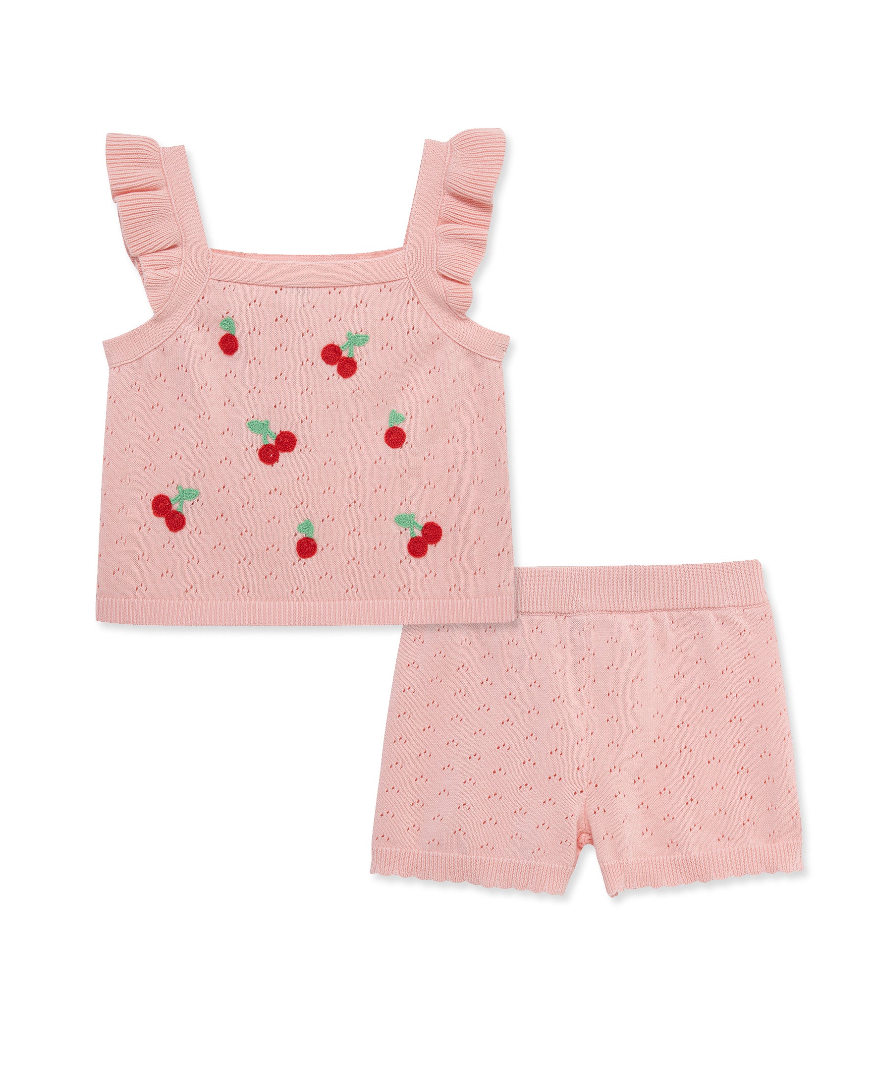 Cherry Pointelle Knit Short Set (2T-4T) - Little Me