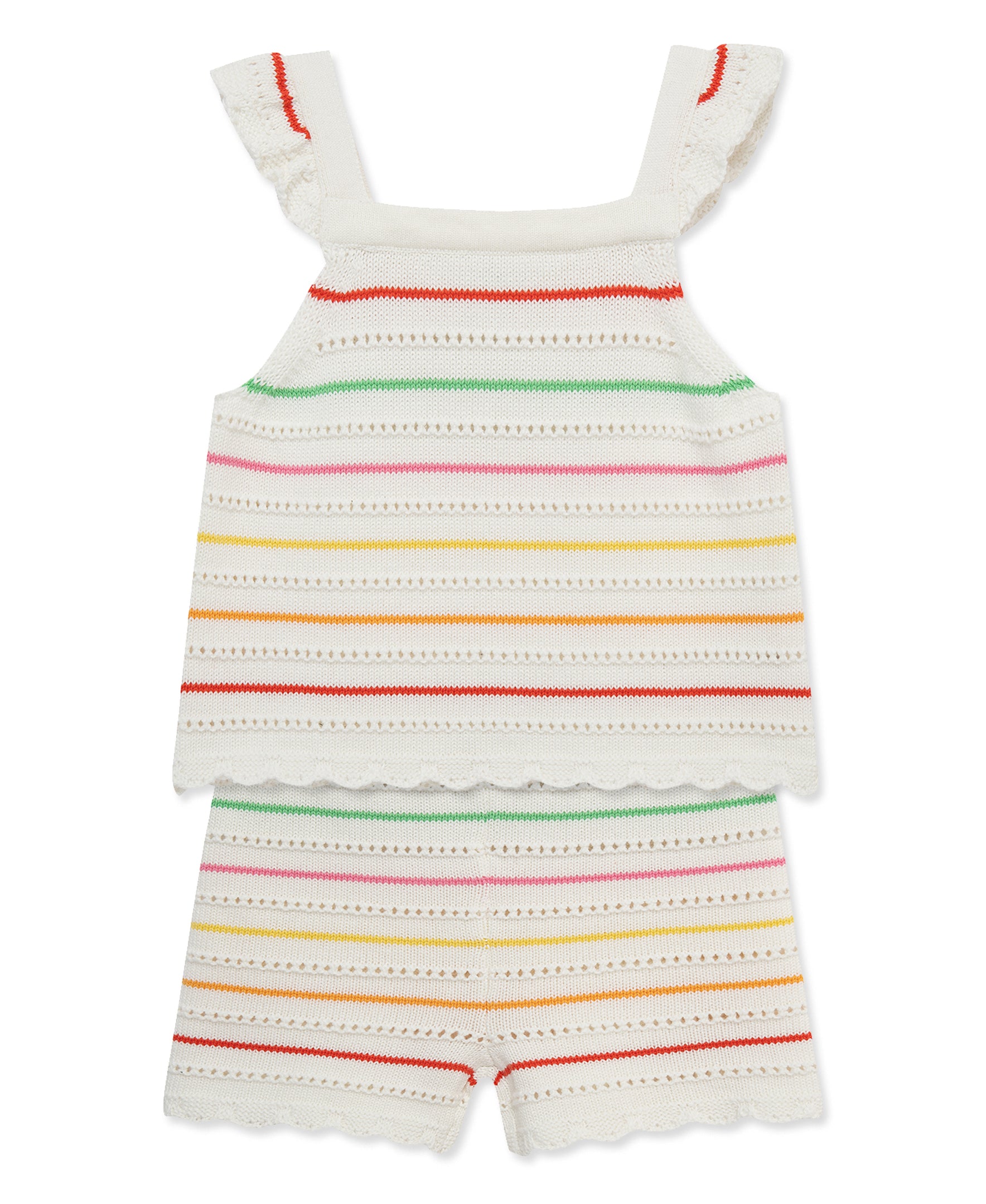 Thin Stripe Pointelle Knit Short Set (2T-4T) - Little Me