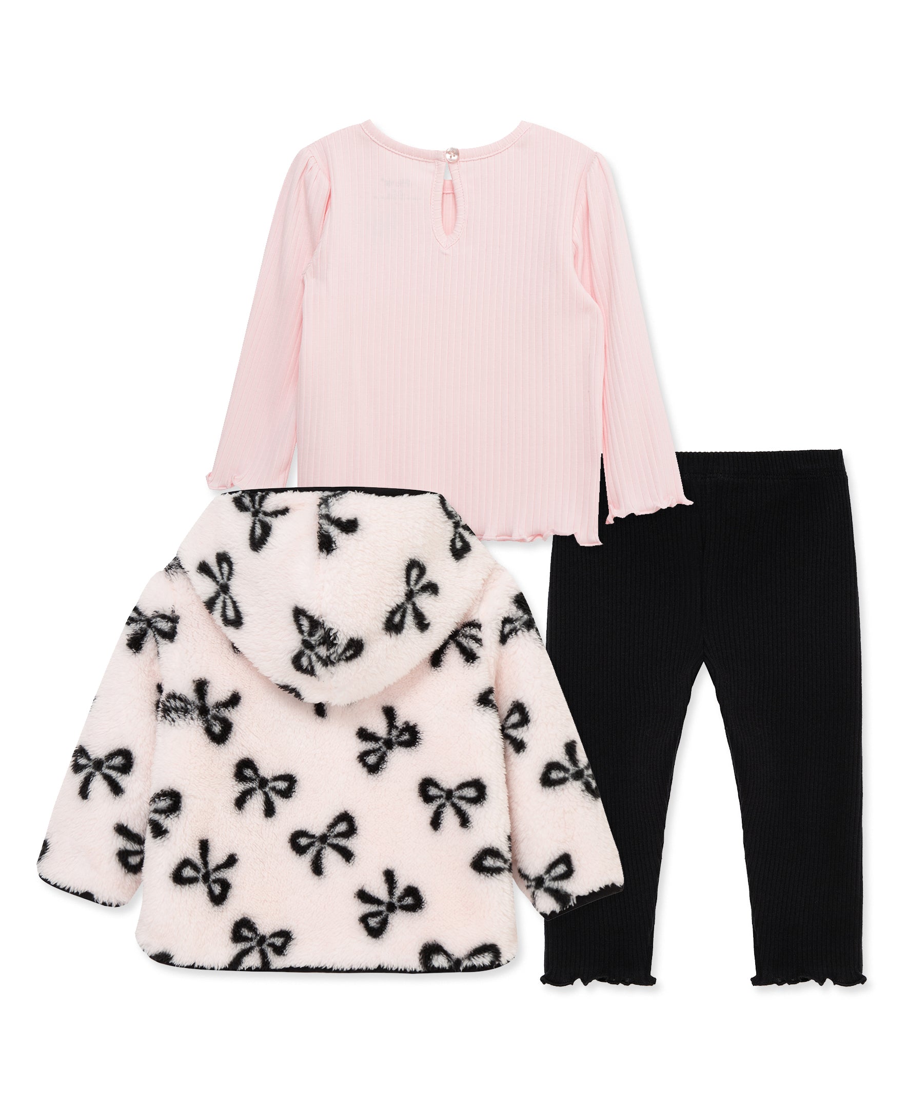 Bow 3-Piece Toddler Sherpa Set (2T-4T) - Little Me