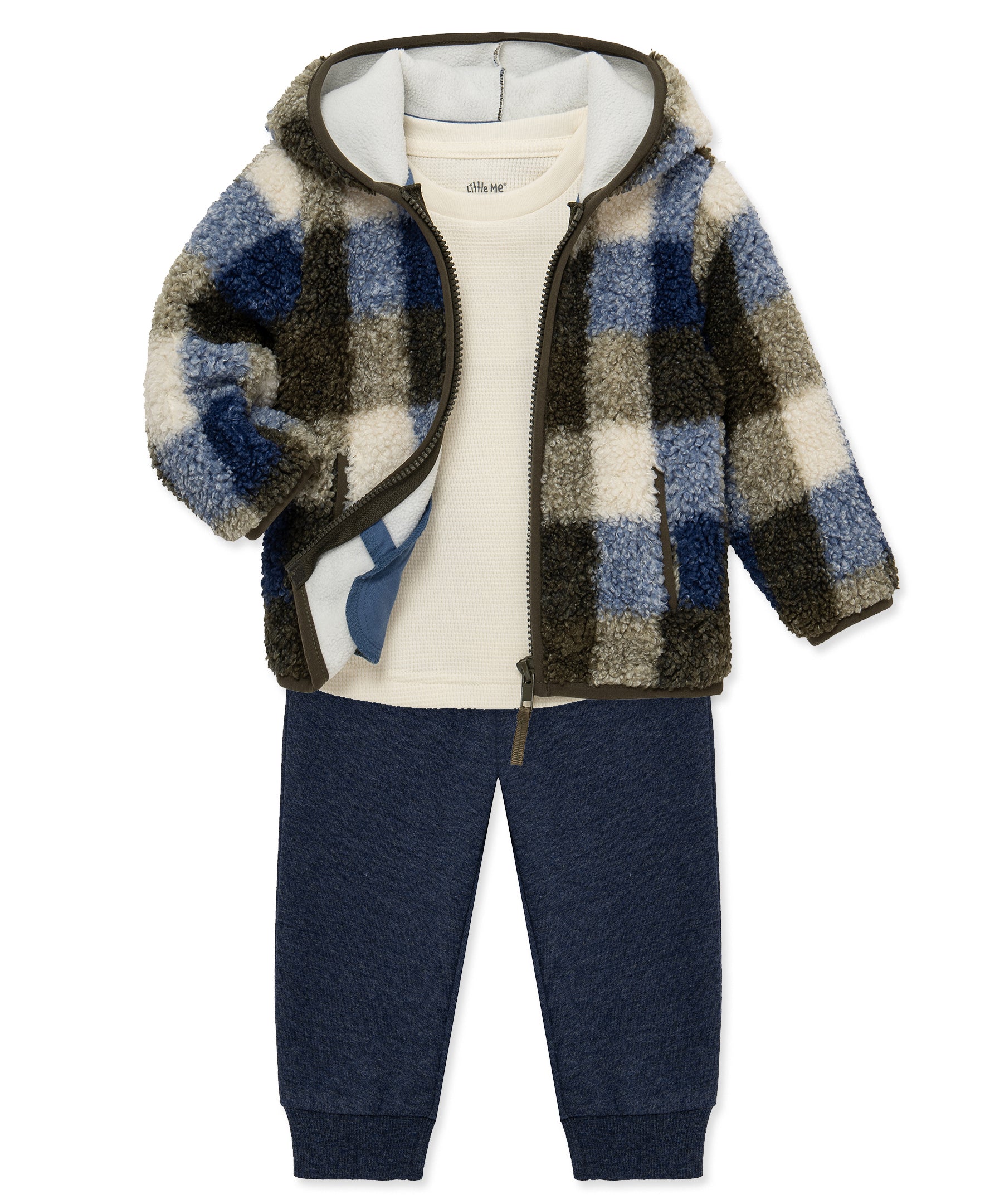 Plaid 3-Piece Sherpa Set (12M-24M) - Little Me