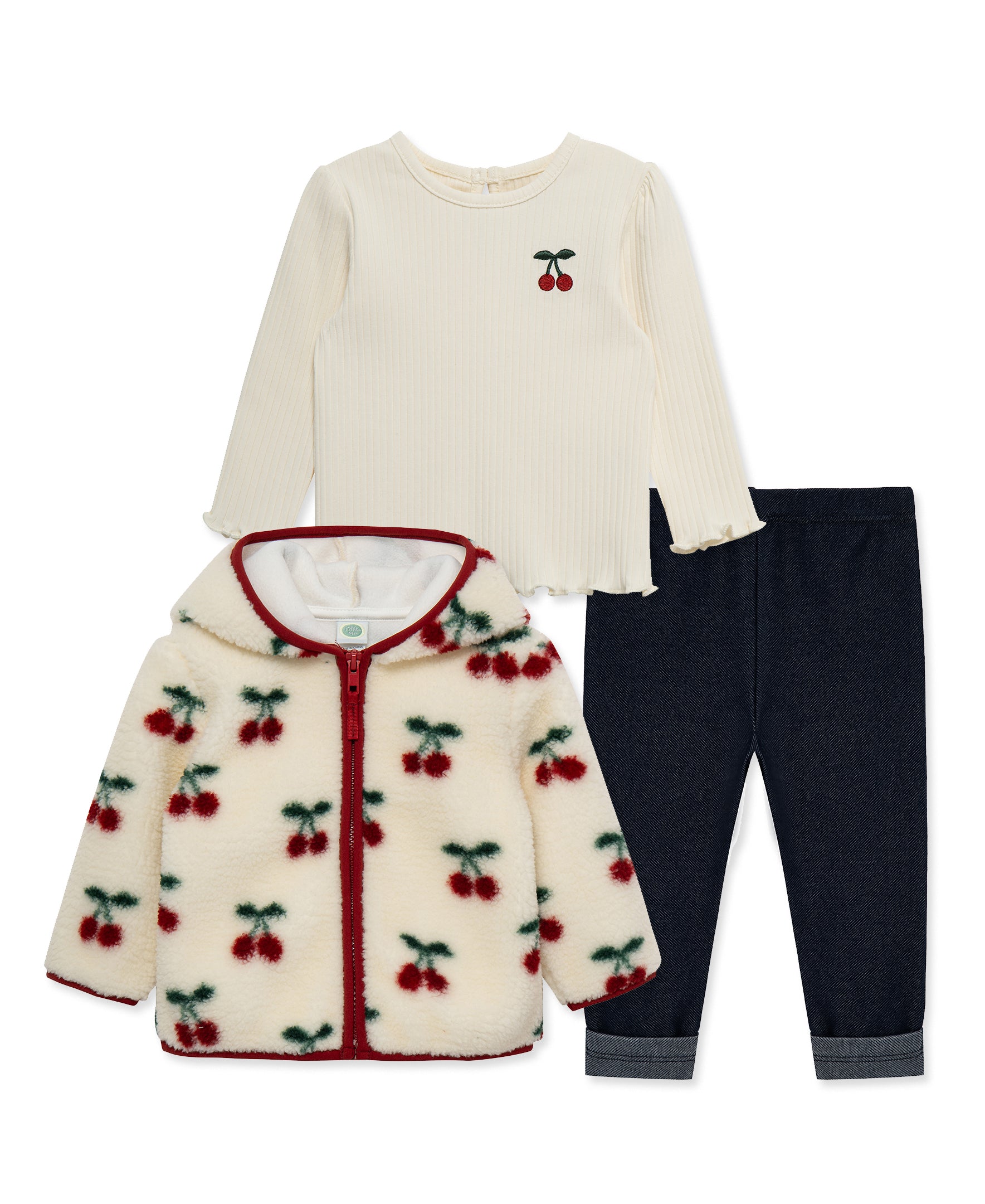 Cherry 3-Piece Sherpa Set (2T-4T) - Little Me