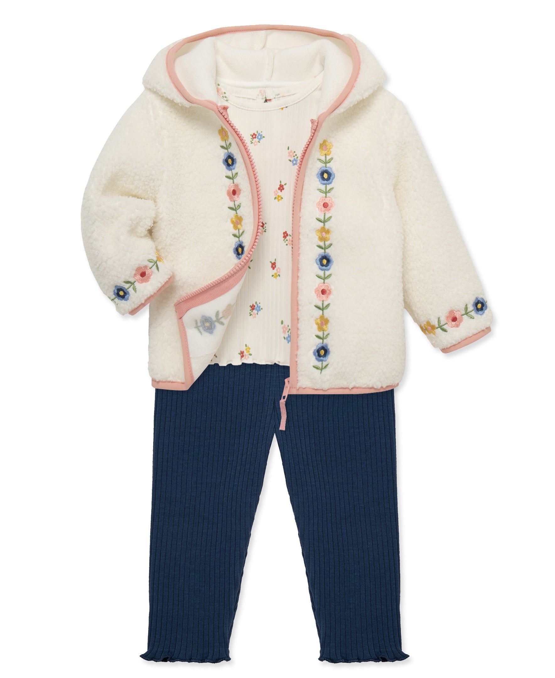 Embroidered 3-Piece Sherpa Set (2T-4T) - Little Me