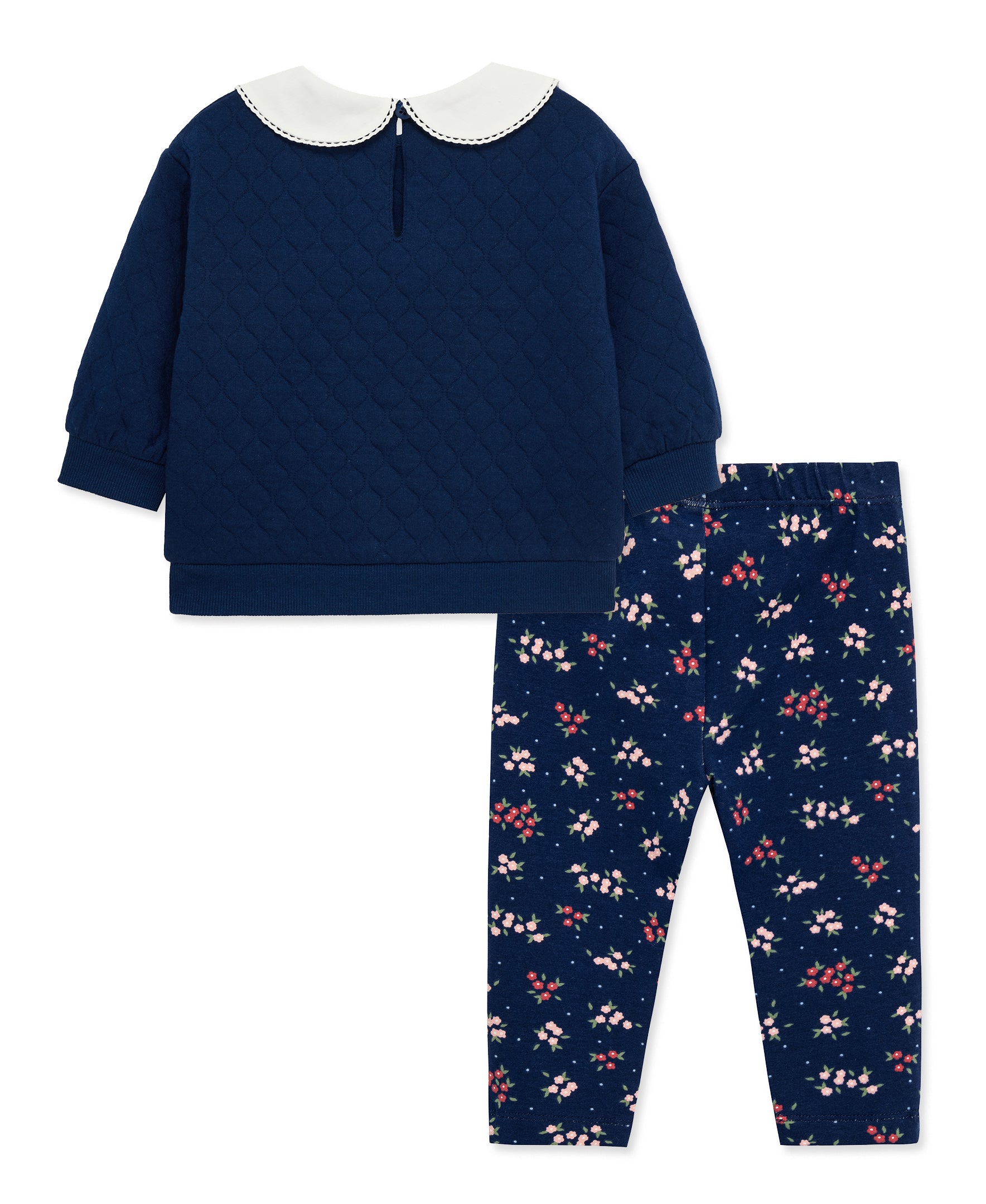 Navy Floral 2-Piece Sweatshirt Set (2T-4T) - Little Me