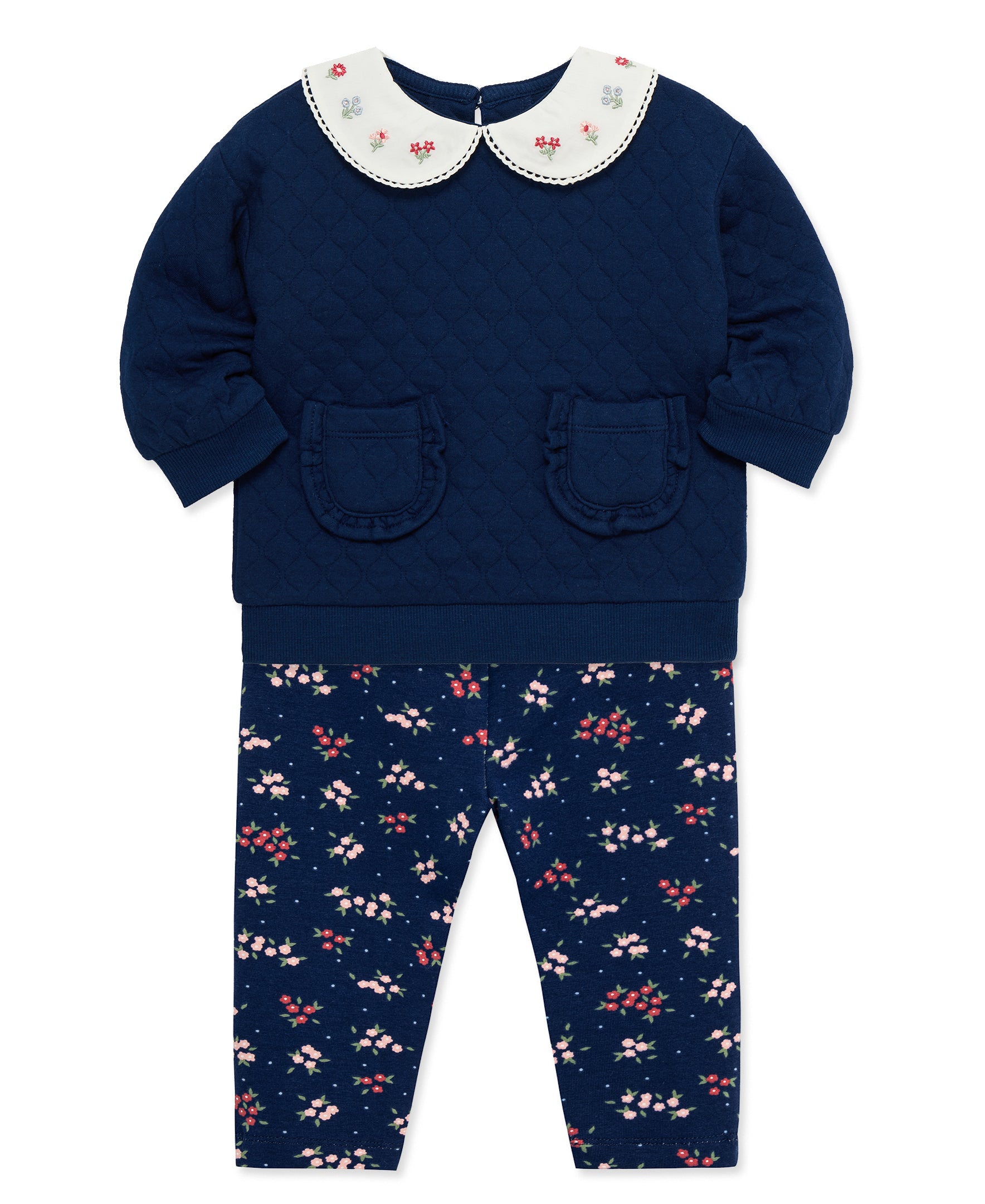 Navy Floral 2-Piece Sweatshirt Set (2T-4T) - Little Me