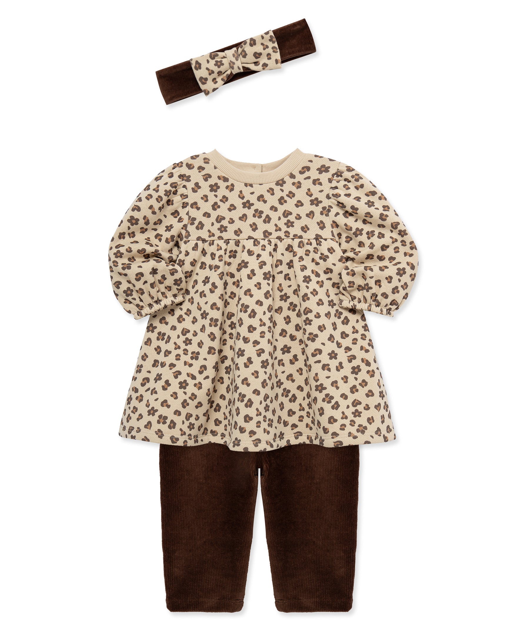 Leopard Sweatshirt Dress Set (2T-4T) - Little Me