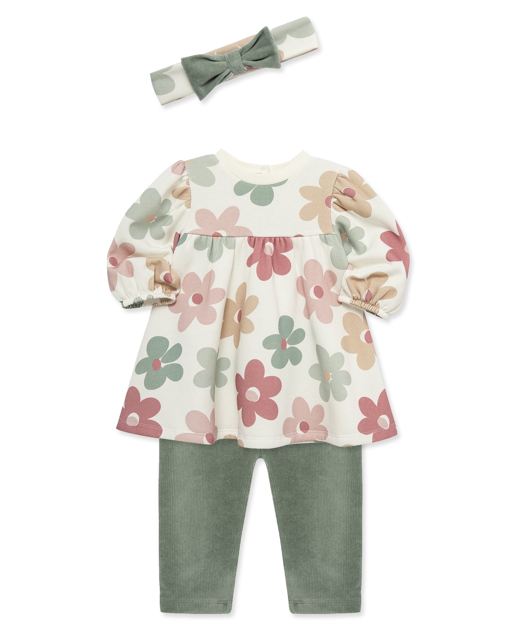 Floral Sweatshirt Dress Set (2T-4T) - Little Me