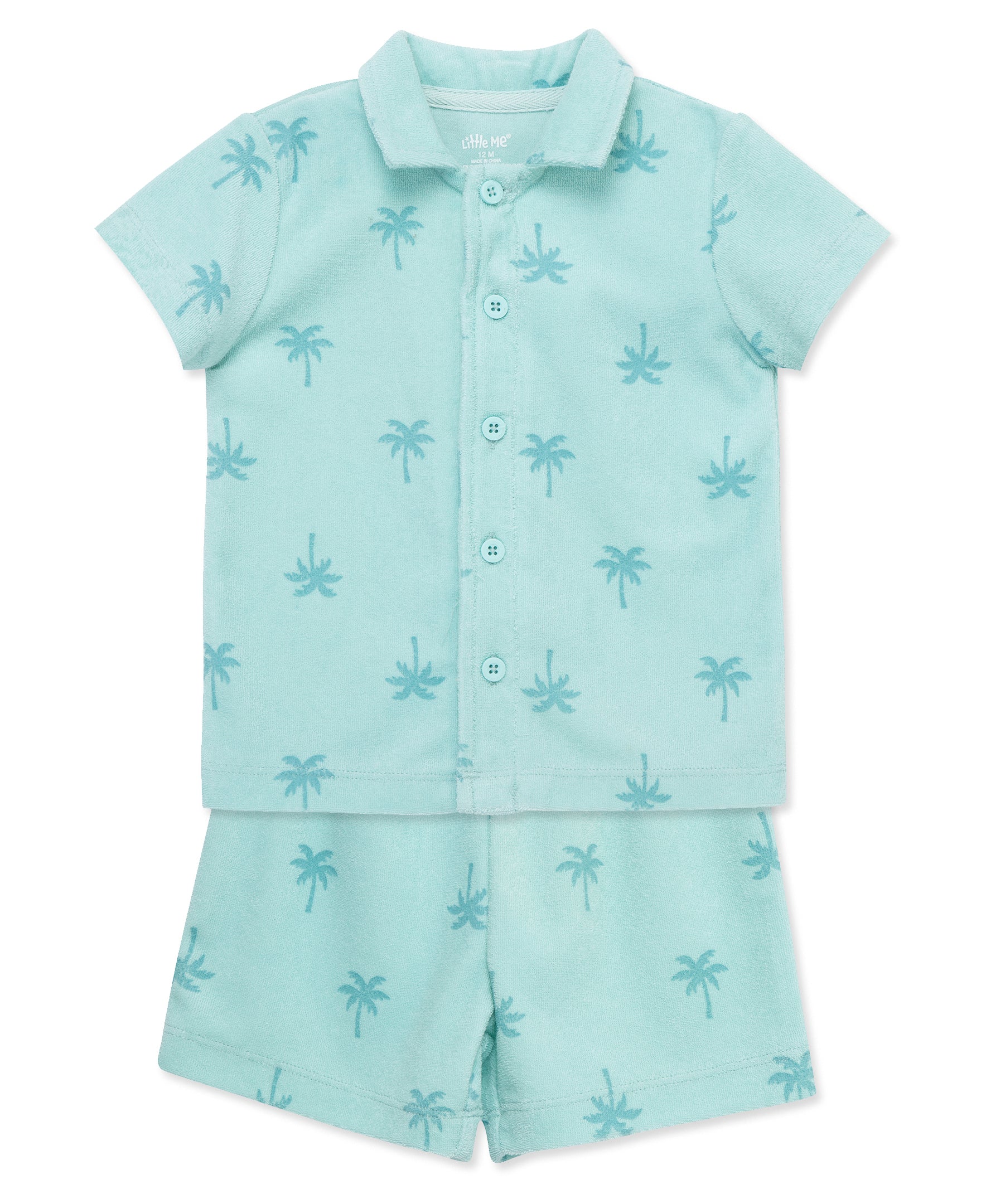Palm Tree Terry Short Set (2T-4T) - Little Me