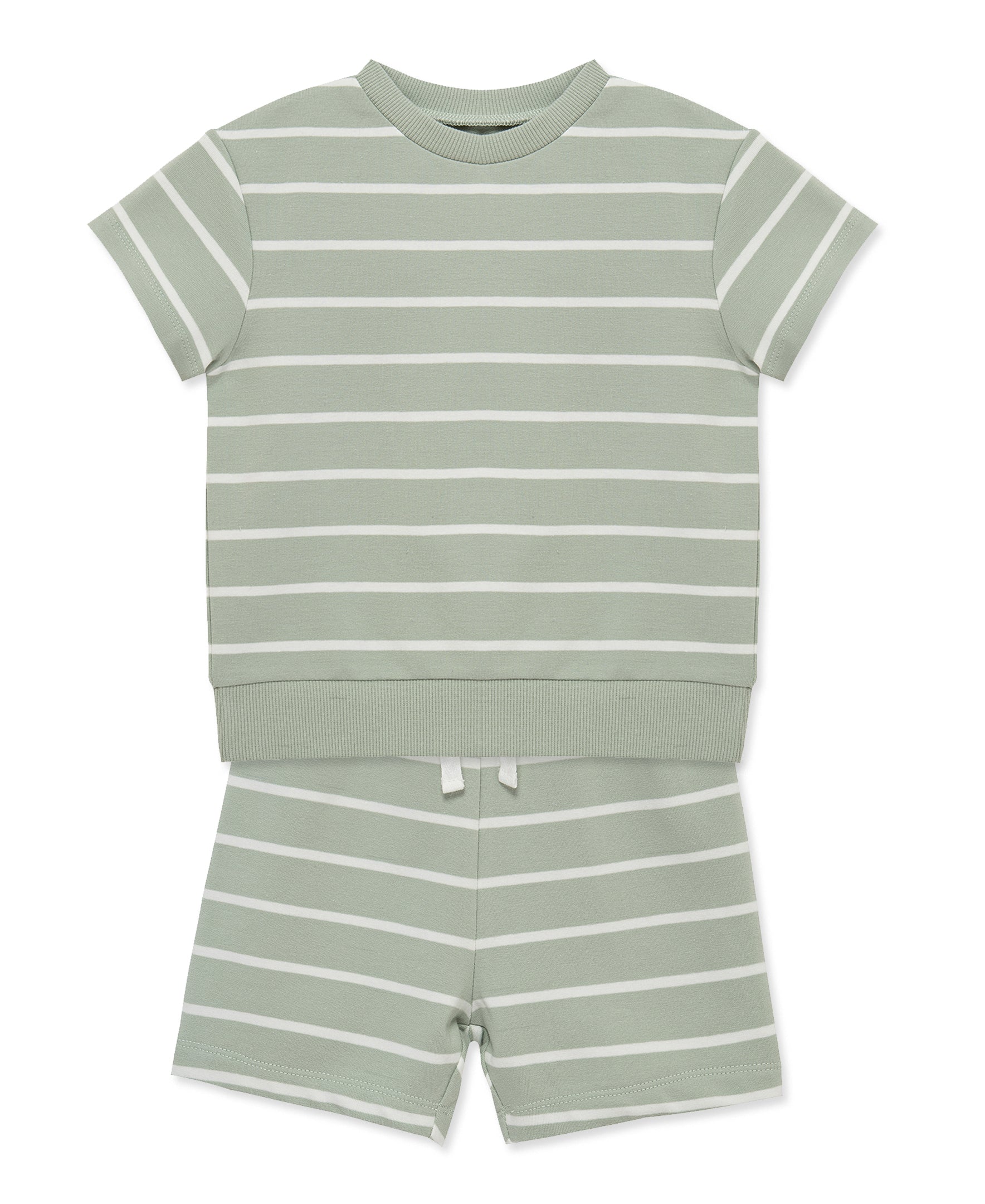 Green Stripe 2-Piece Short Set (2T-4T)