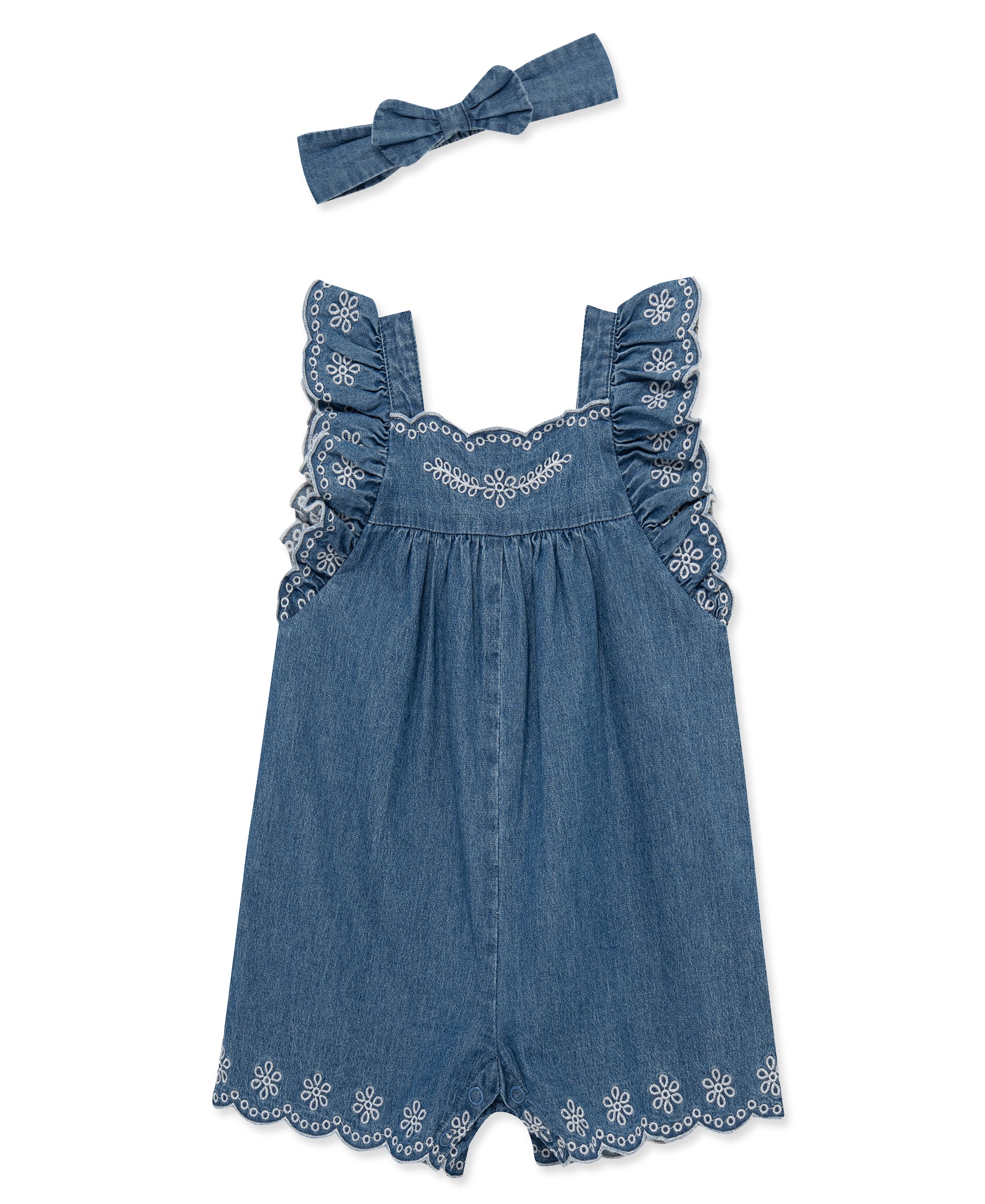 Chambray Woven Romper & Headband (2T-4T) - Little Me
