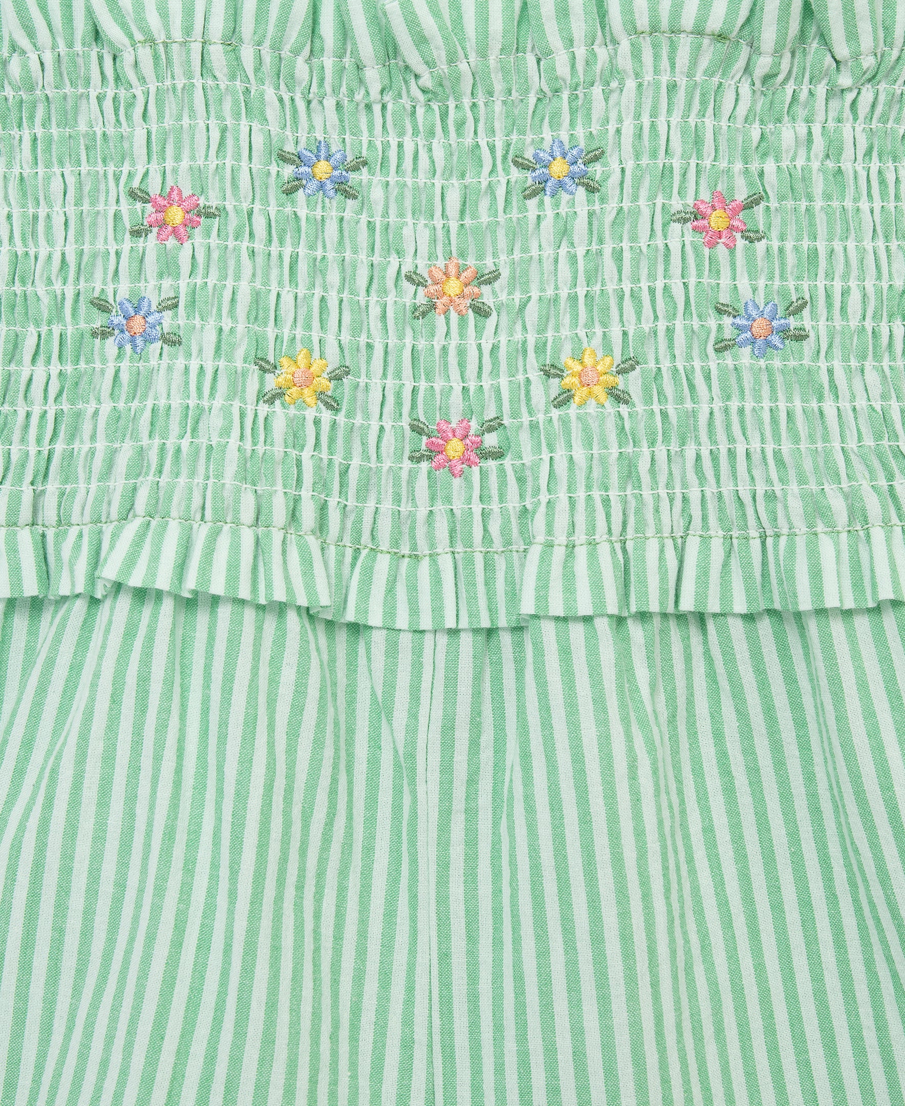 Green Embroidered Woven Romper & Headband (2T-4T) - Little Me