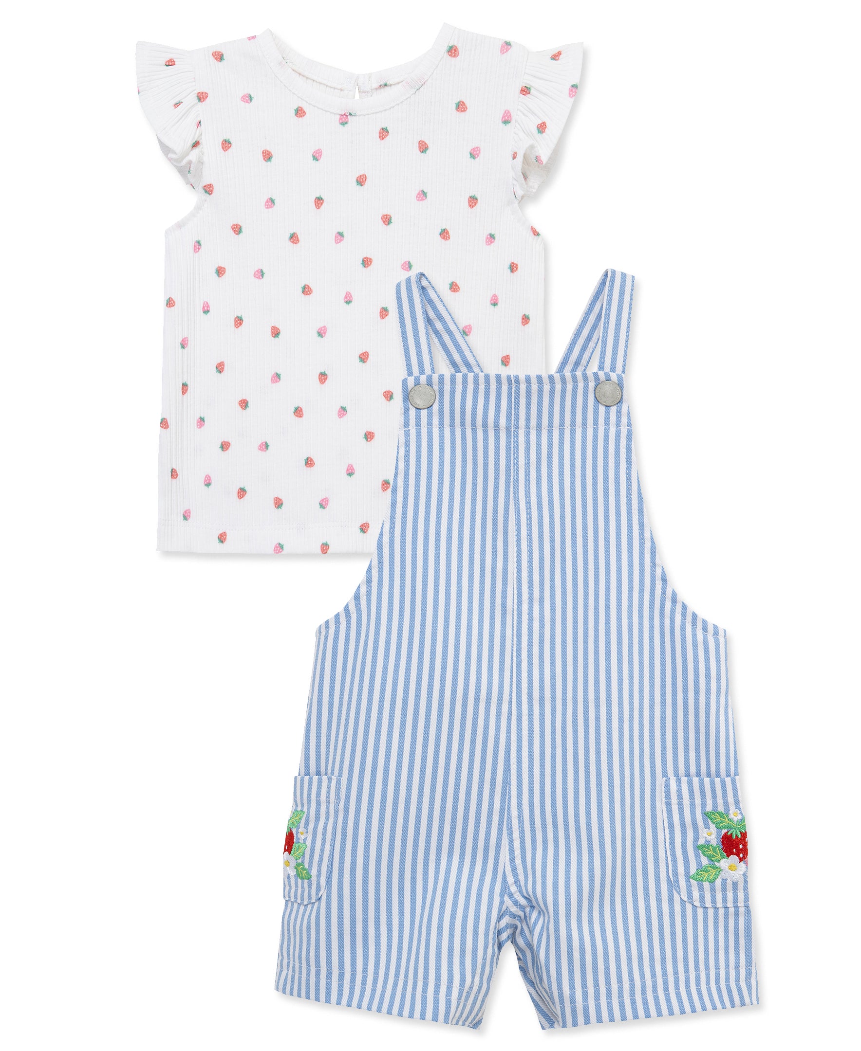 Strawberry Woven Shortall Set (2T-4T)