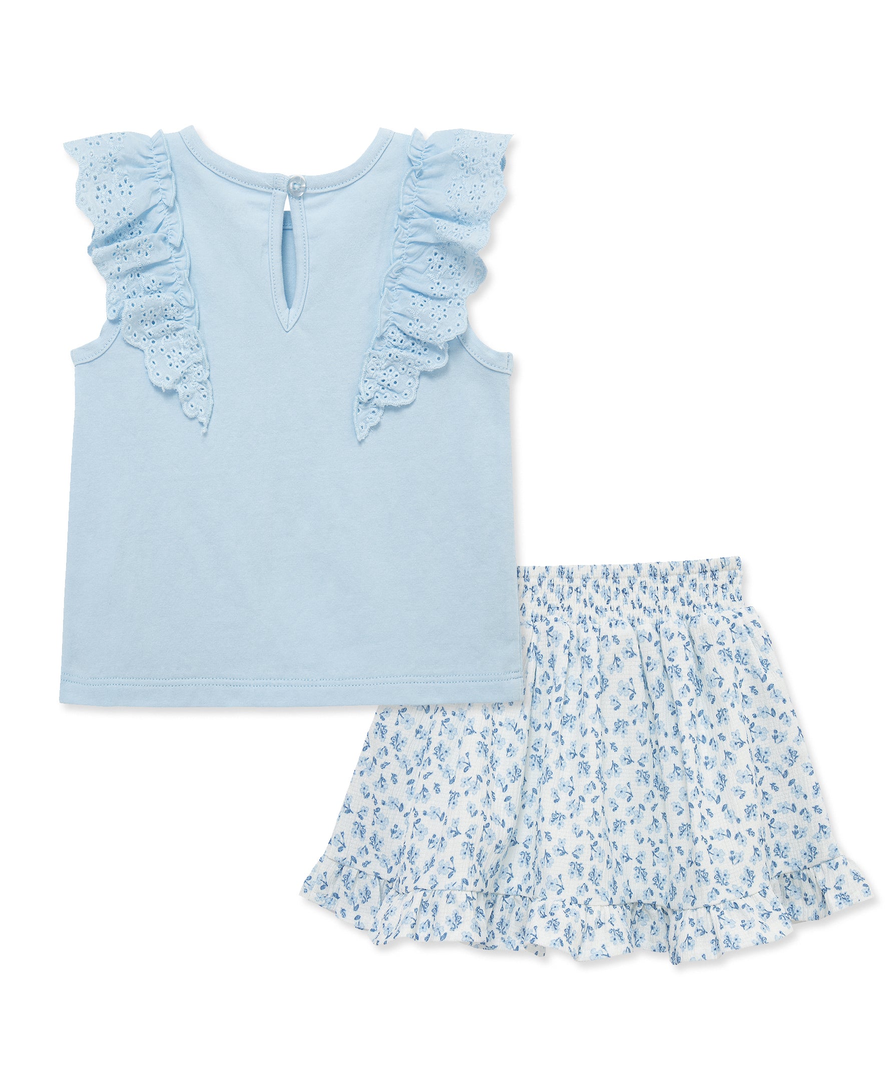 Blue Ditsy Fashion Skort Set (2T-4T)